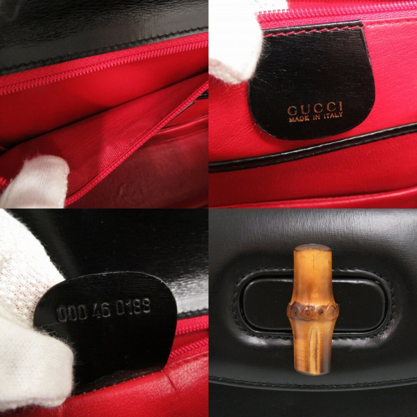 Gucci Black Leather Handbag Shoulder Bag ( )