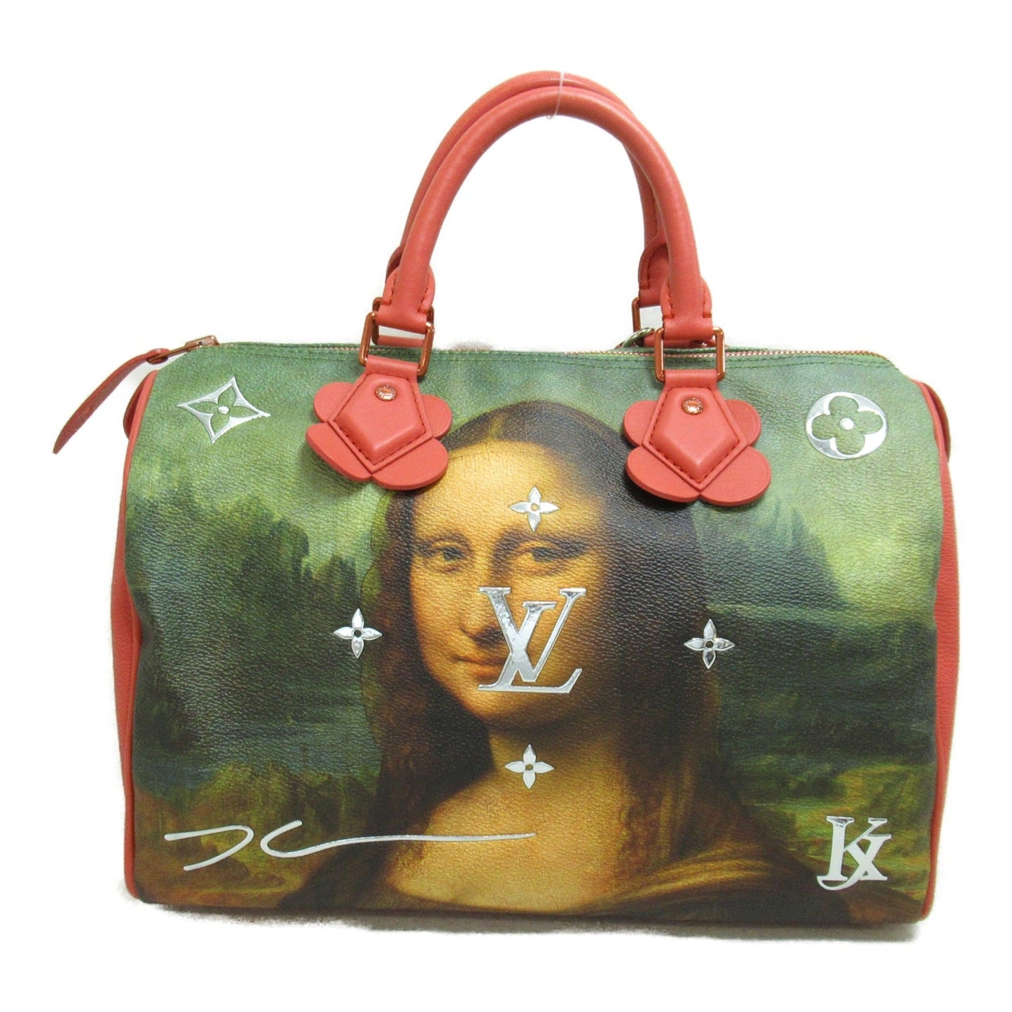 LOUIS VUITTON Da Vinci Speedy 30 Handbag Pink Masters collection PVC coated canvas M43372