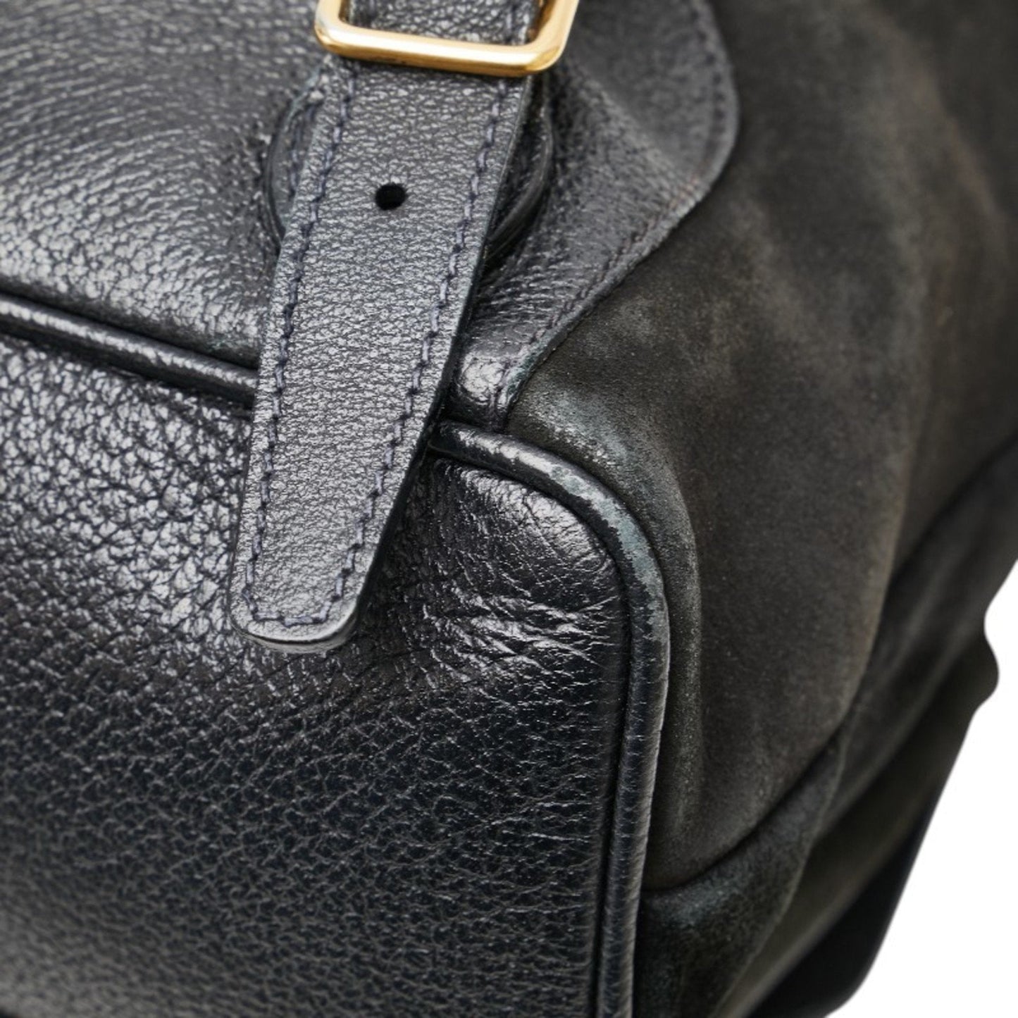 Gucci Black Suede Leather Backpack ( )