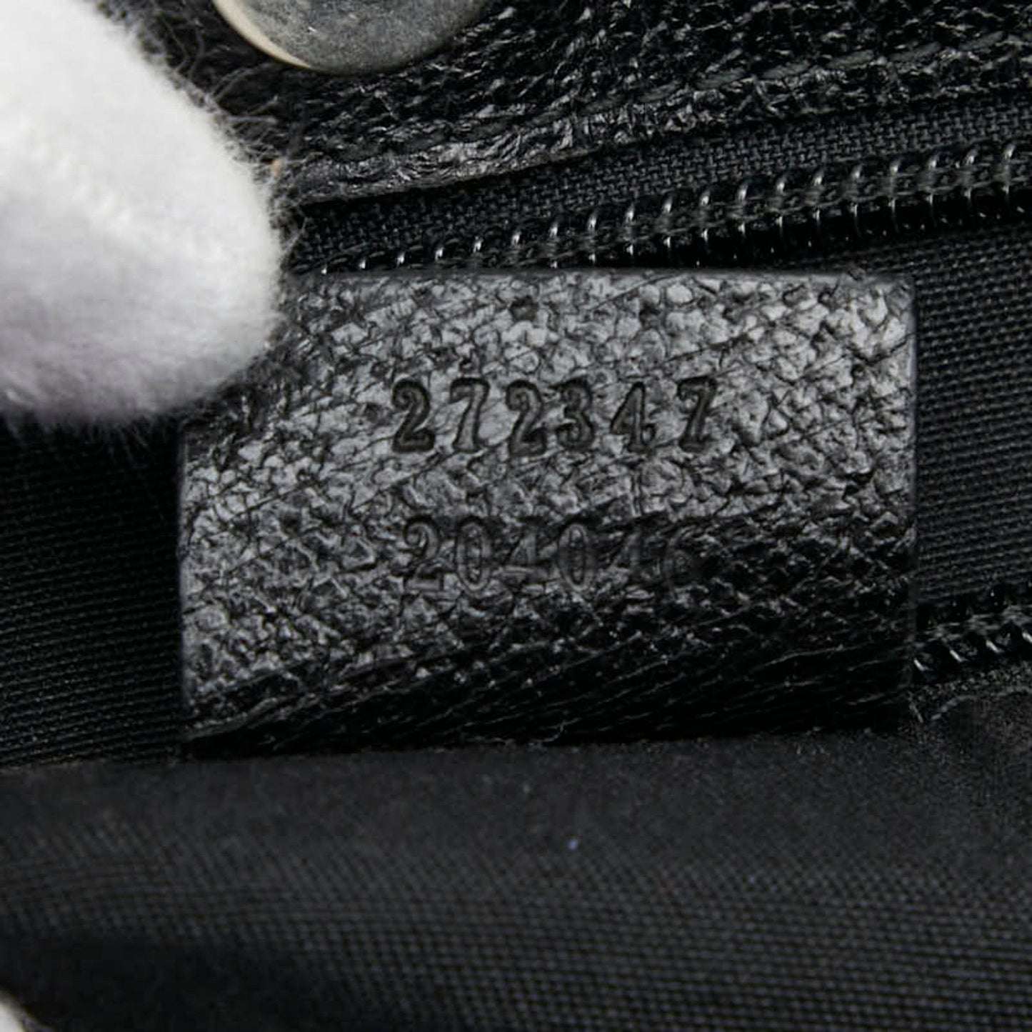 Gucci Black Canvas Leather Shoulder Bag Tote Bag ( )