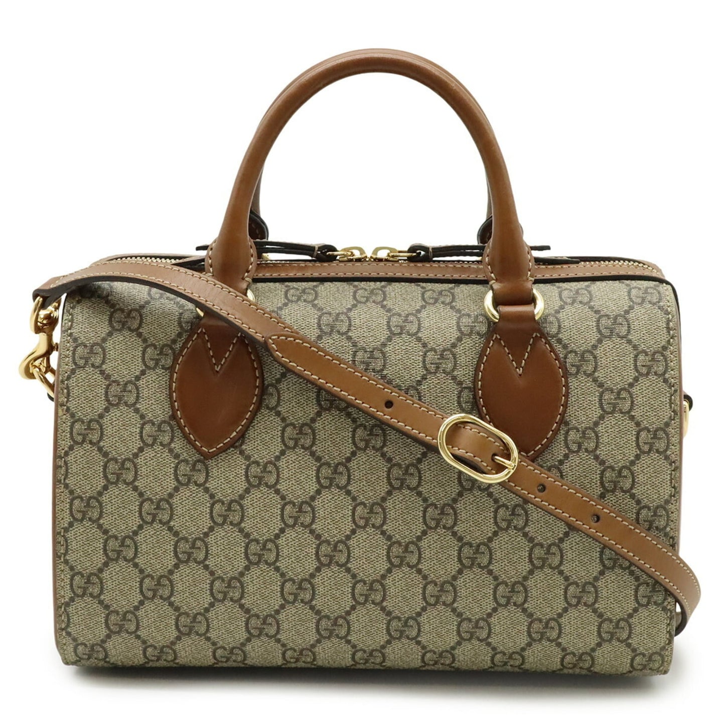 Gucci Beige Brown Gg Supreme Canvas Leather Handbag Shoulder Bag ( )