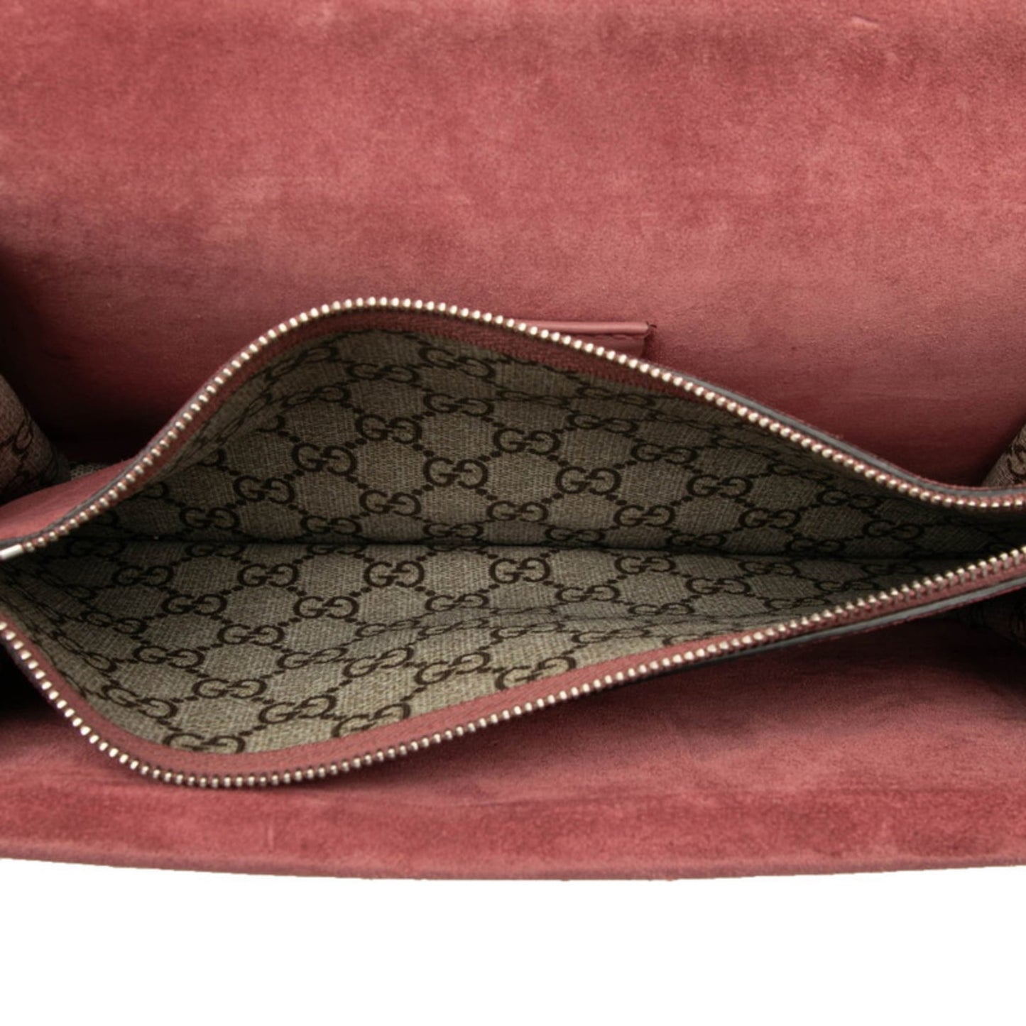 Gucci Beige Red Color Pvc Suede Shoulder Bag ( )