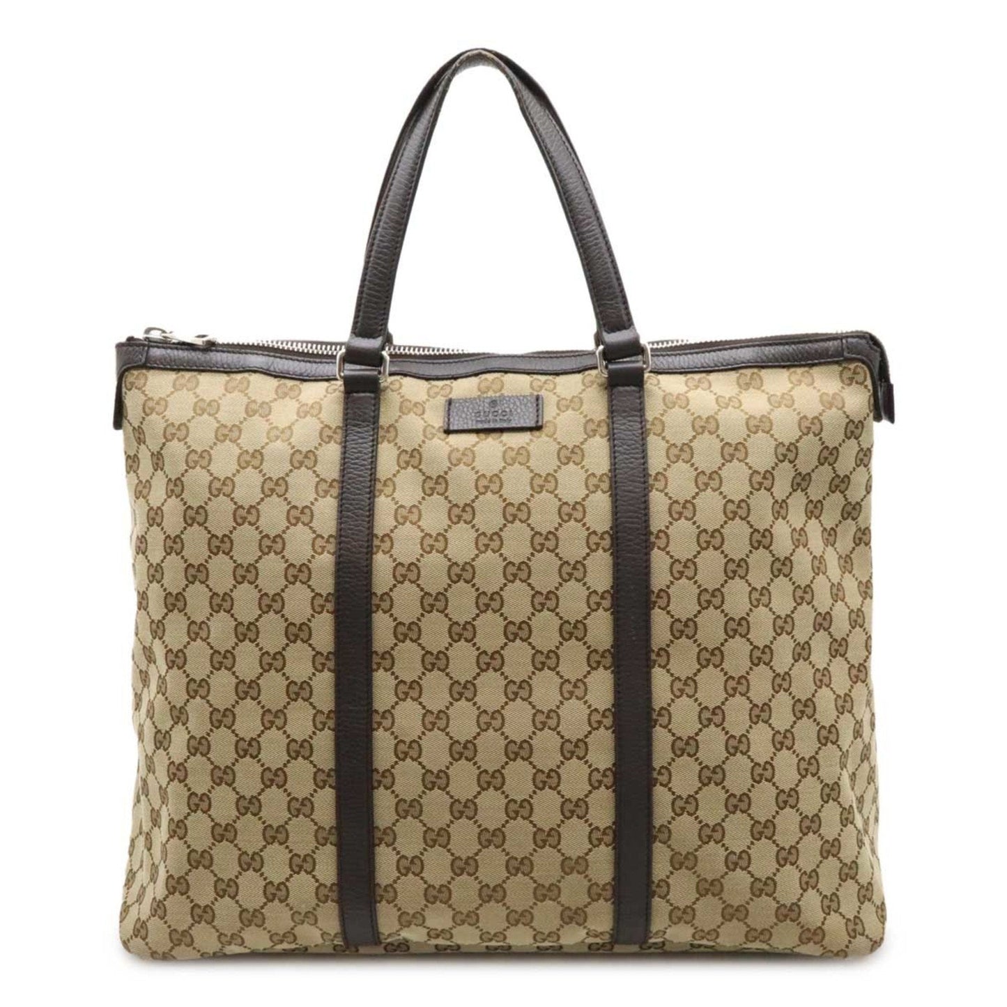 Gucci Gg Canvas Beige Dark Brown Khaki Gg Canvas Shoulder Bag Tote Bag ( )