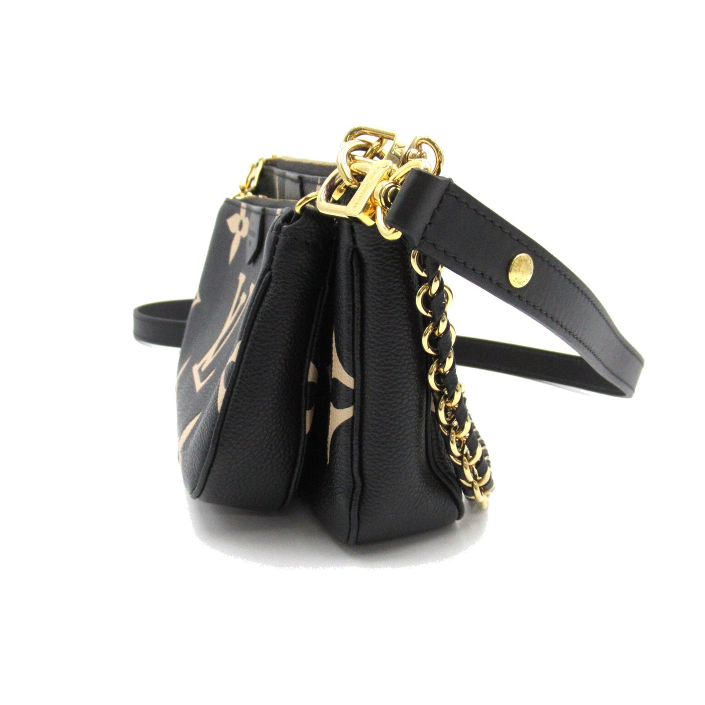 LOUIS VUITTON Multi Pochette Accessoires Black Monogram empreinte leather Clutch