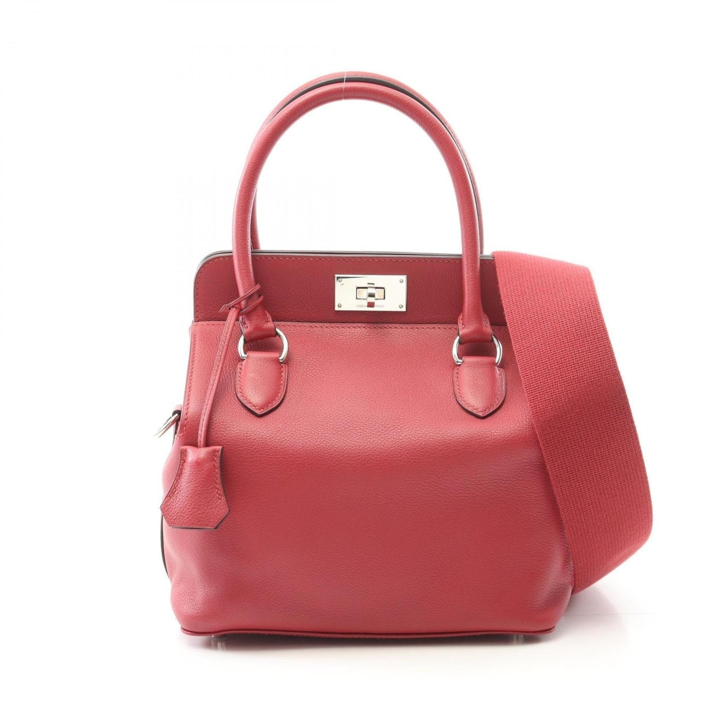Hermes Red Color Leather Handbag ( )
