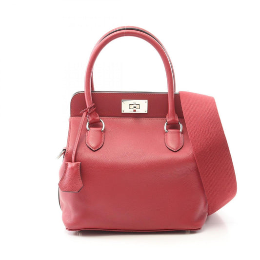 Hermes Red Color Leather Handbag ( )