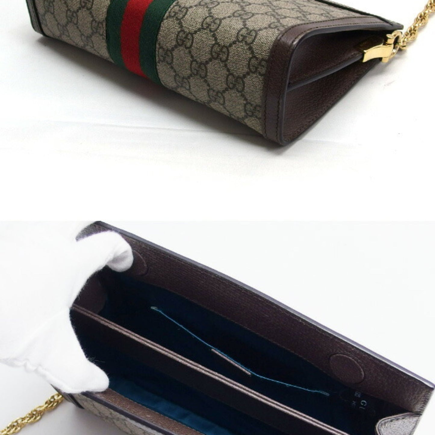 Gucci Sherry Line Beige Brown Dark Brown Gg Supreme Shoulder Bag ( )