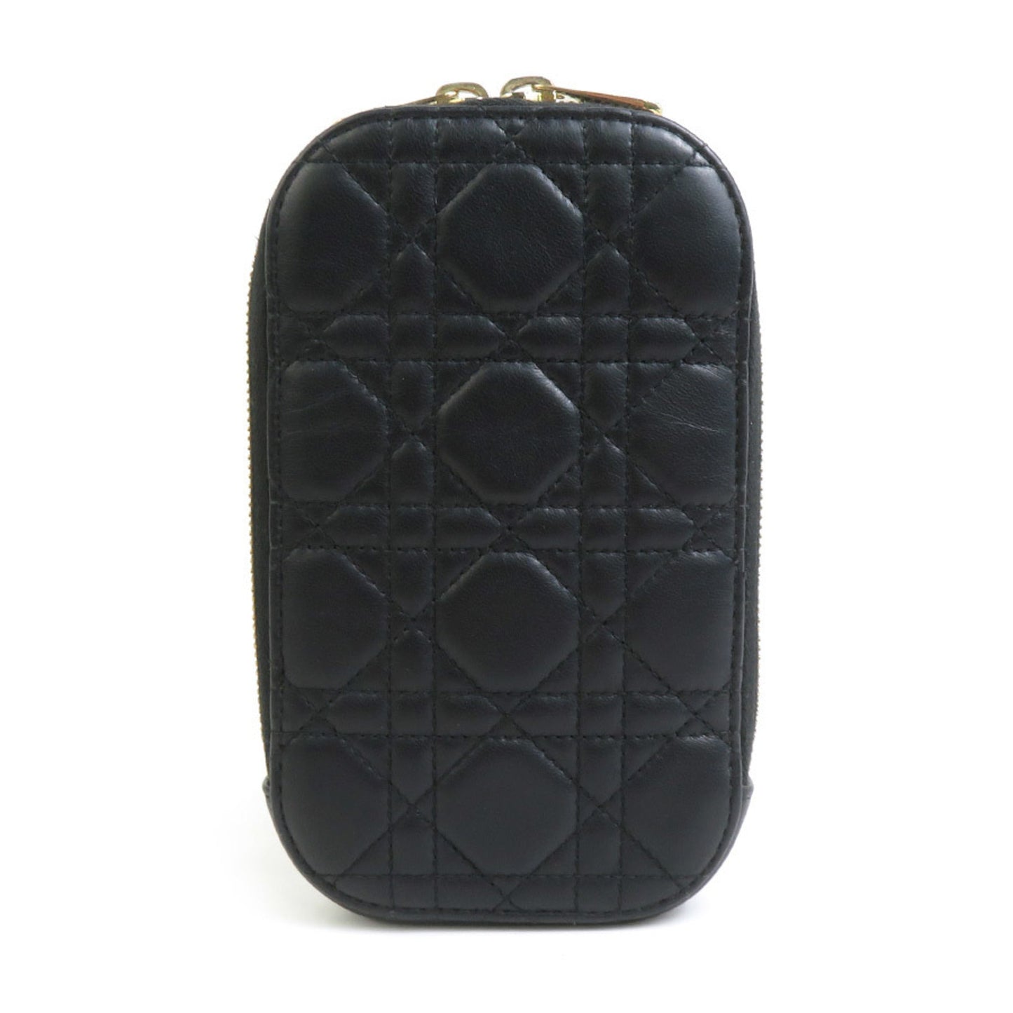 Christian Dior Black Gold Leather Metal Shoulder Bag ()