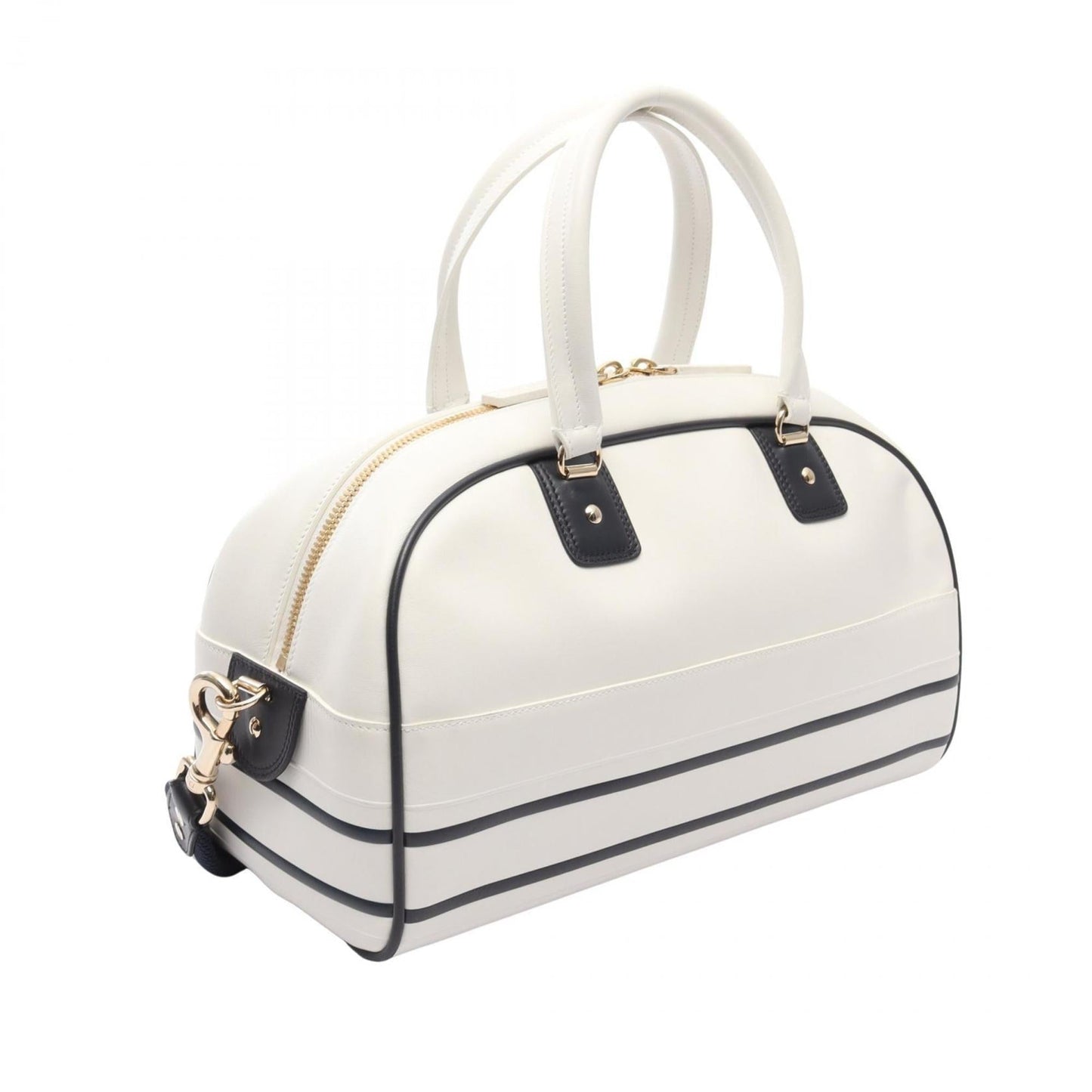 Christian Dior Black White Leather Handbag ()