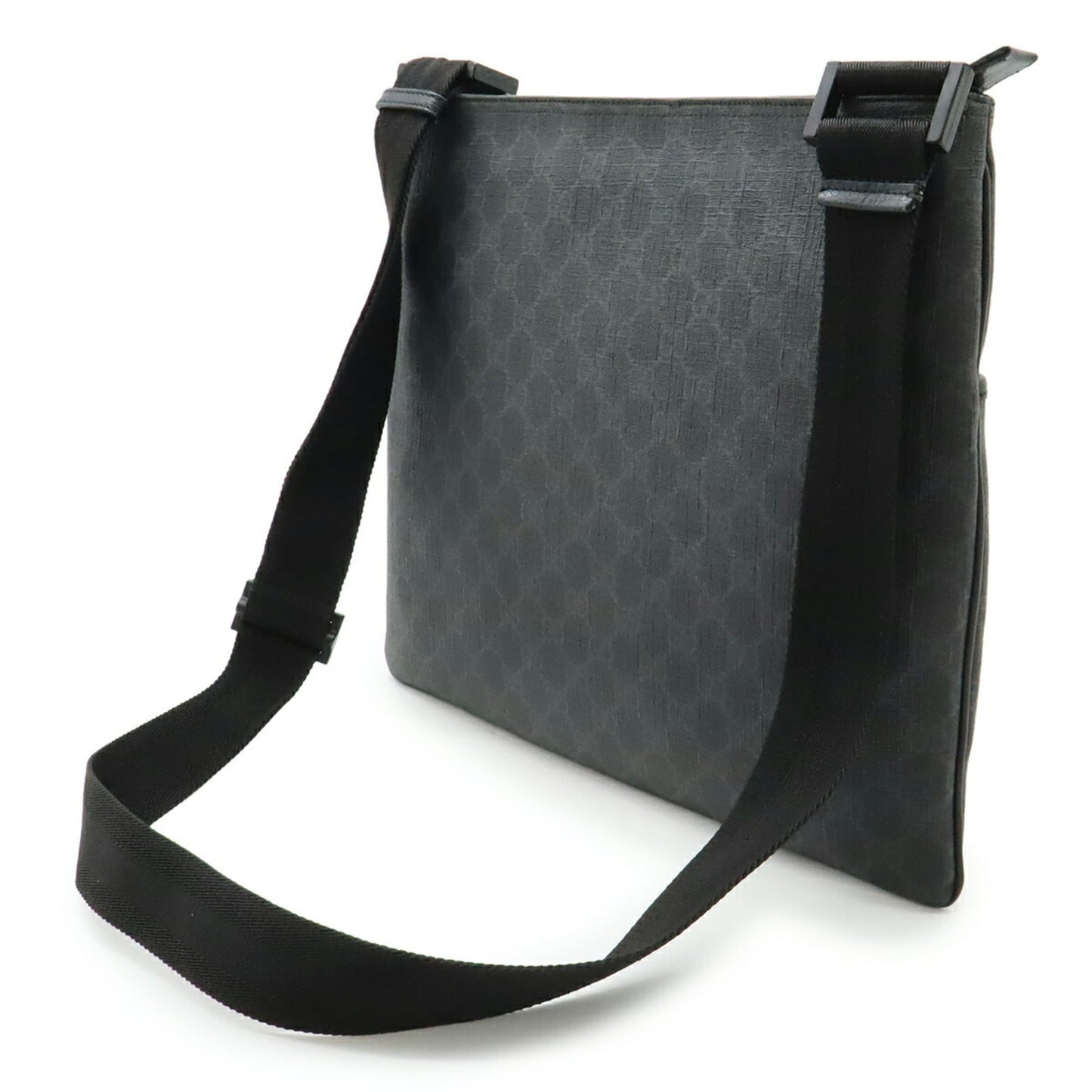 Gucci Gg Plus Black Gray Gg Supreme Leather Shoulder Bag ( )