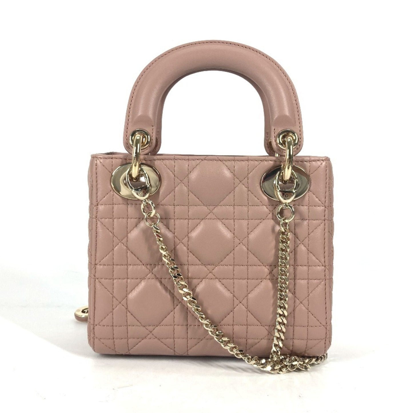 Christian Dior Pink Beige Leather Handbag Shoulder Bag ()