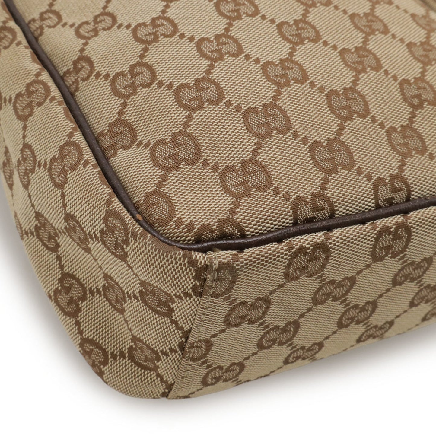 Gucci Beige Brown Dark Brown Khaki Gg Canvas Pochette Shoulder Bag ( )
