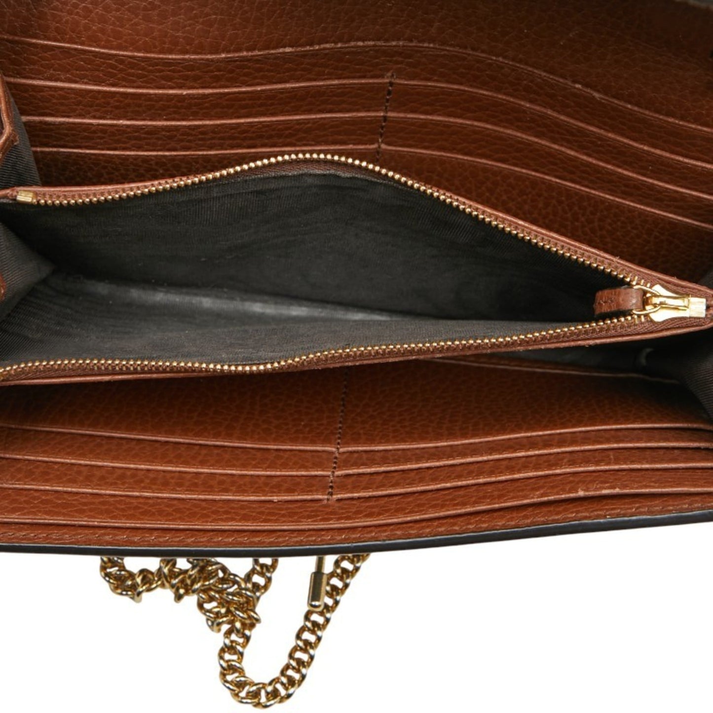 Gucci Blue Brown Denim Leather Chain/Shoulder Wallet ( )