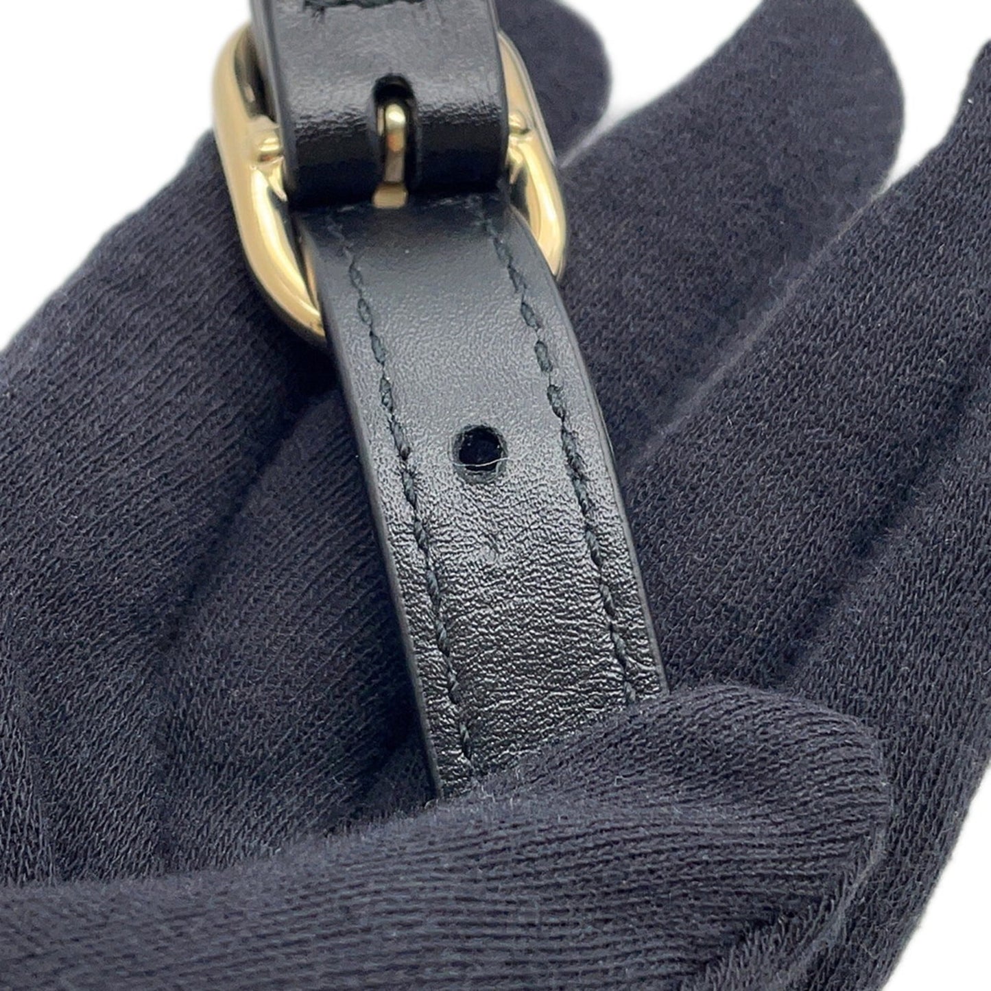 Gucci Black Leather Handbag Shoulder Bag Tote Bag ( )