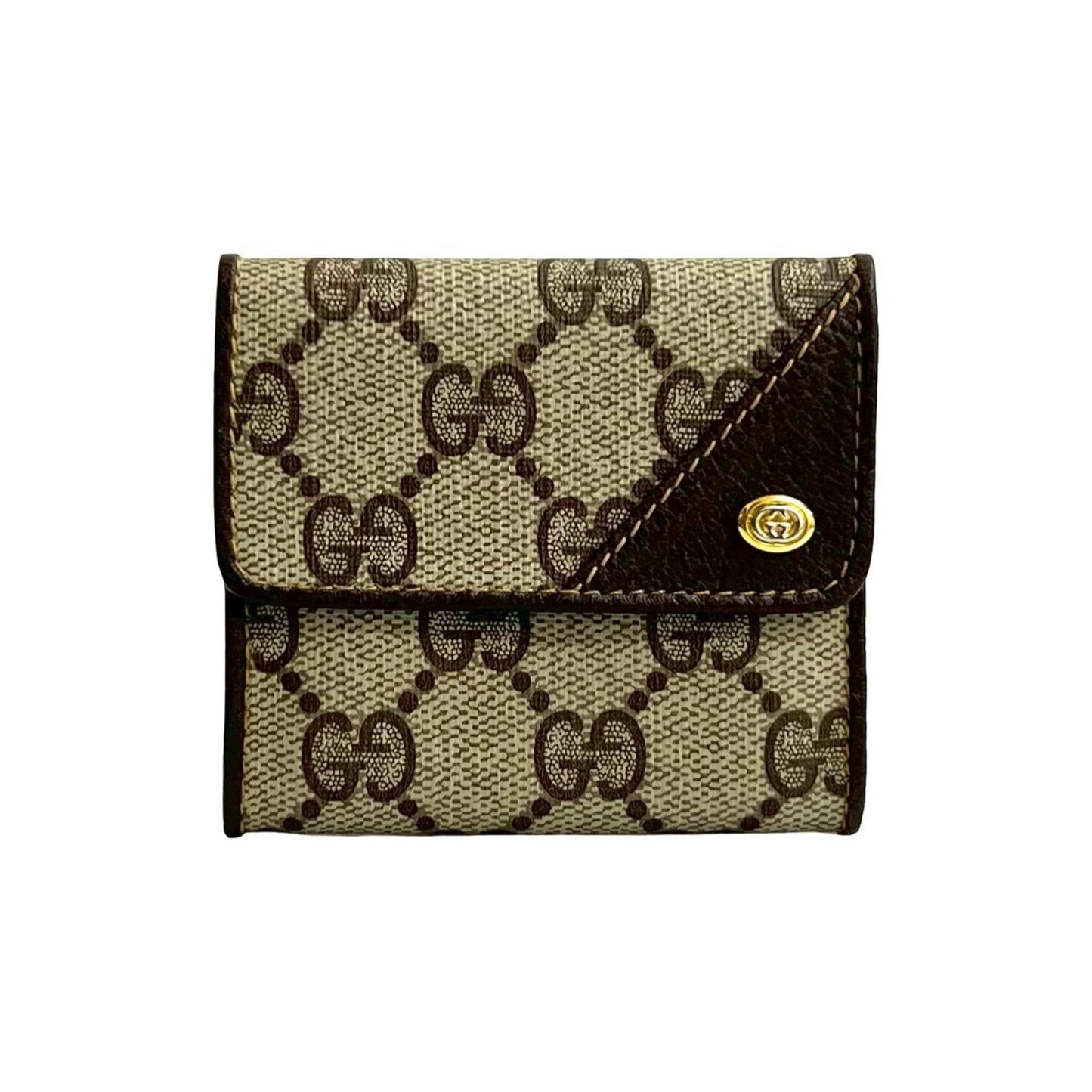 Gucci Brown Leather Pvc Coin Purse/Coin Case ( )