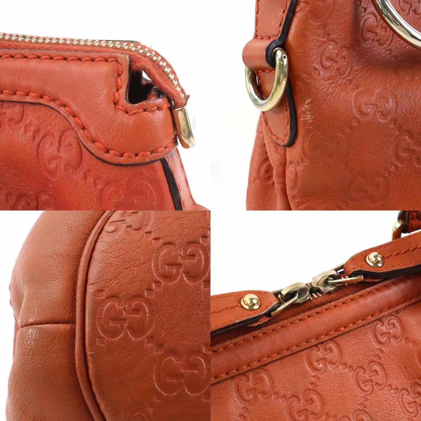 Gucci Sukey Orange Leather Handbag Shoulder Bag ( )