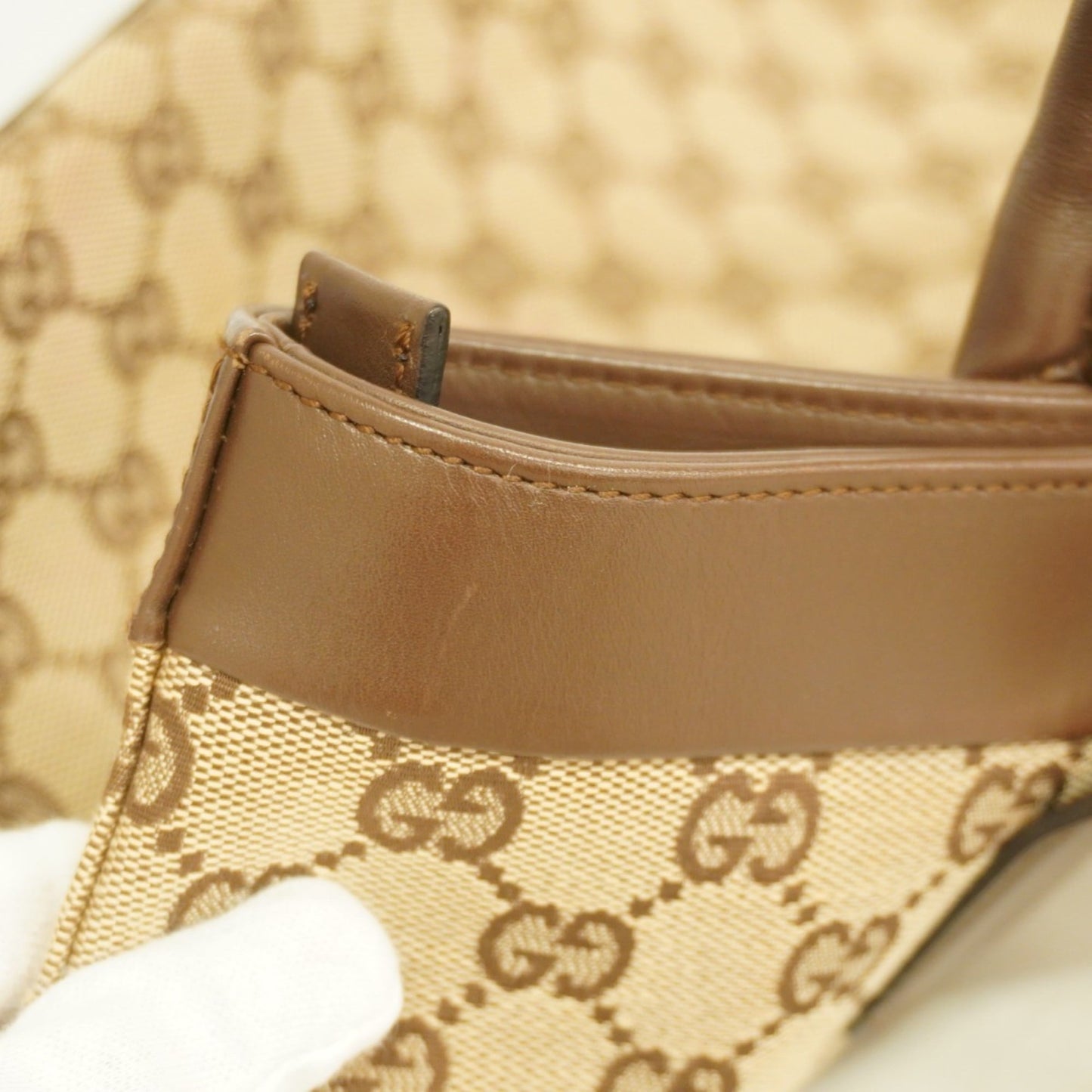 Gucci Beige Brown Canvas Tote Bag ( )