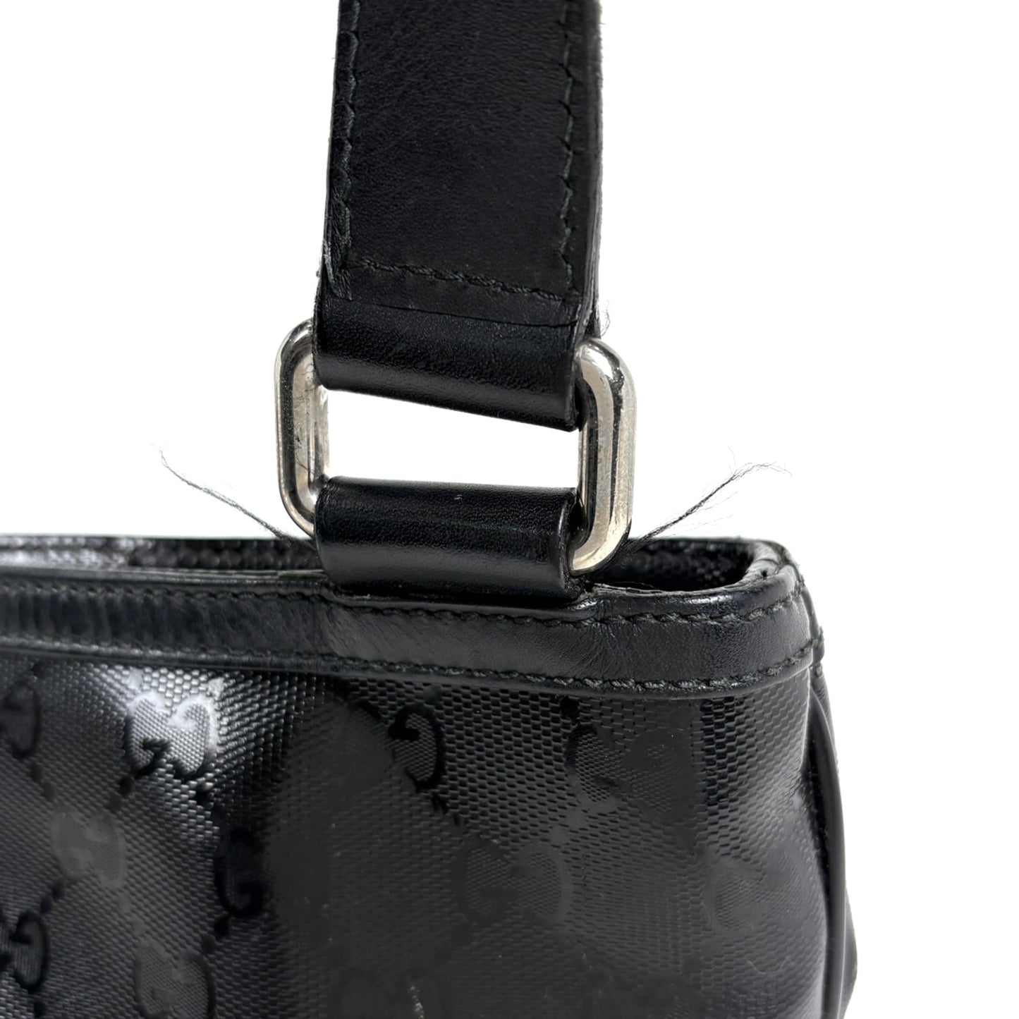 Gucci Black Coated Canvas Leather Shoulder Bag ( )