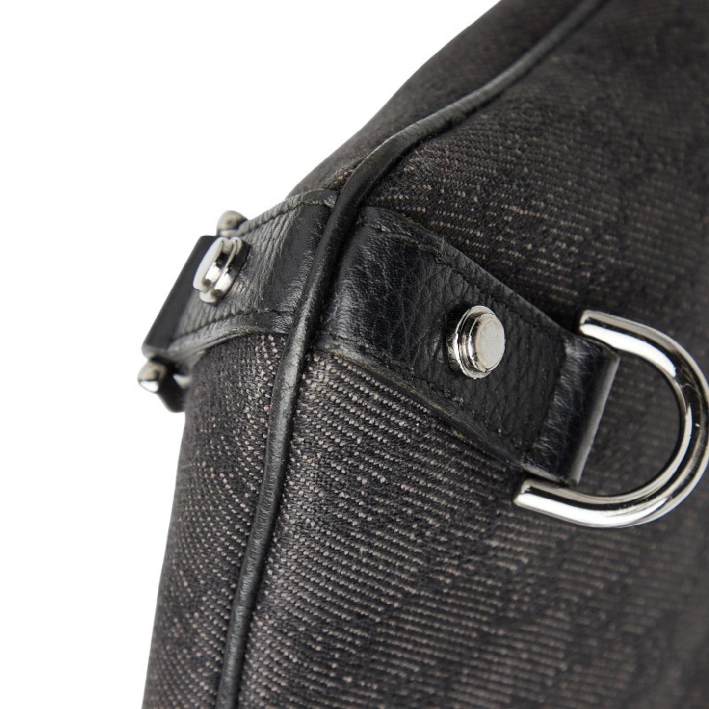 Gucci Black Canvas Leather Shoulder Bag ( )