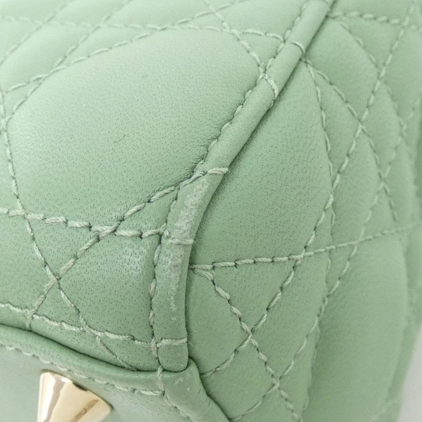 Christian Dior Lady Dior Green Leather Handbag ()