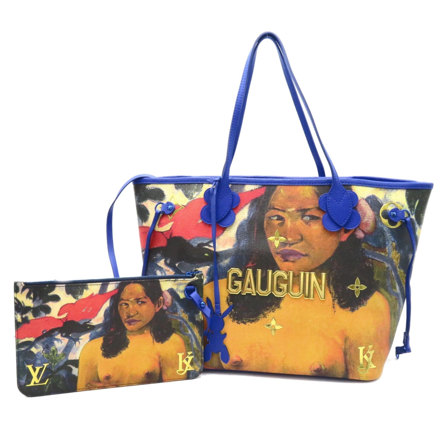 LOUIS VUITTON Gauguin Neverfull MM Blue Masters collection PVC coated canvas Tote