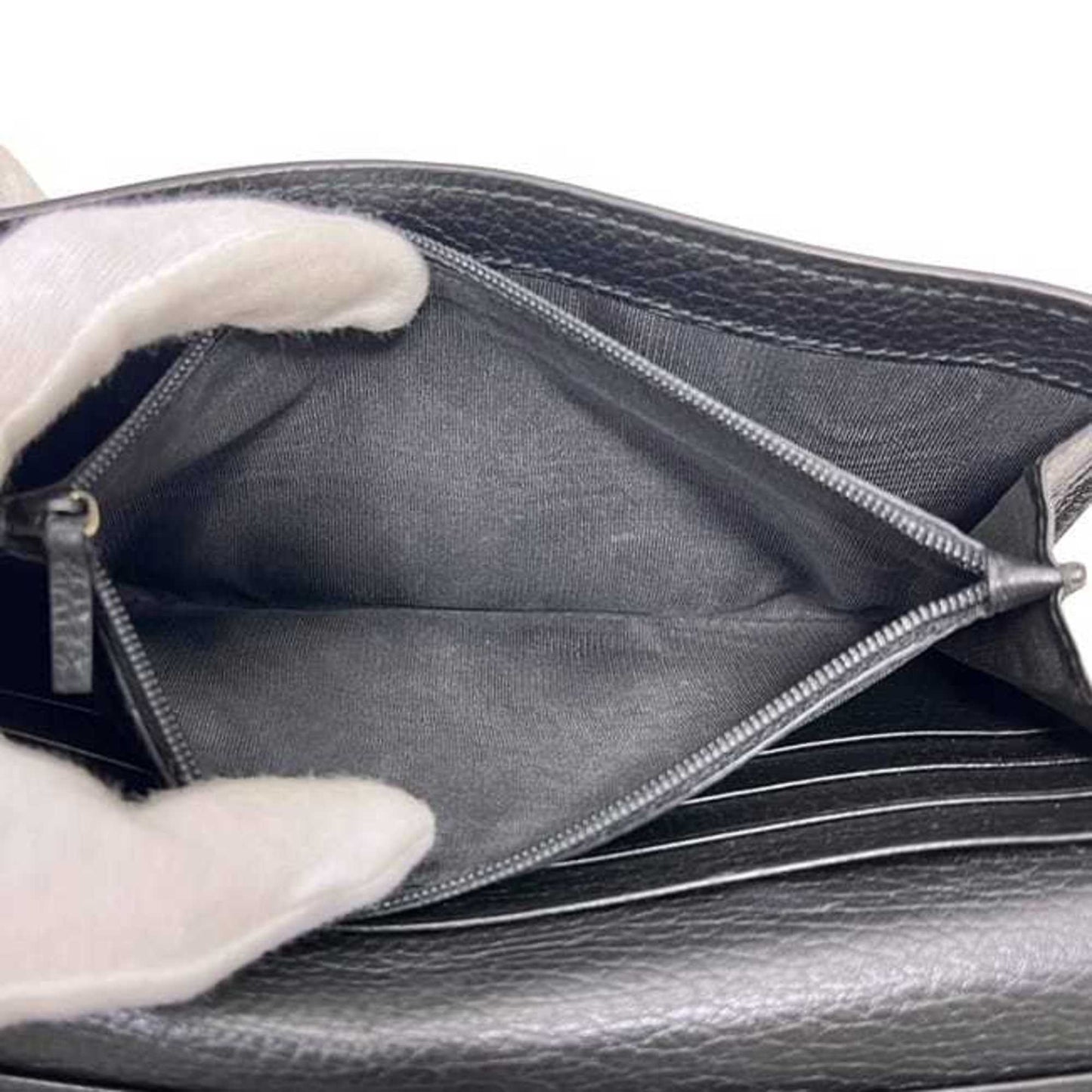 Gucci Black Leather Long Wallet (Bi-Fold) ( )