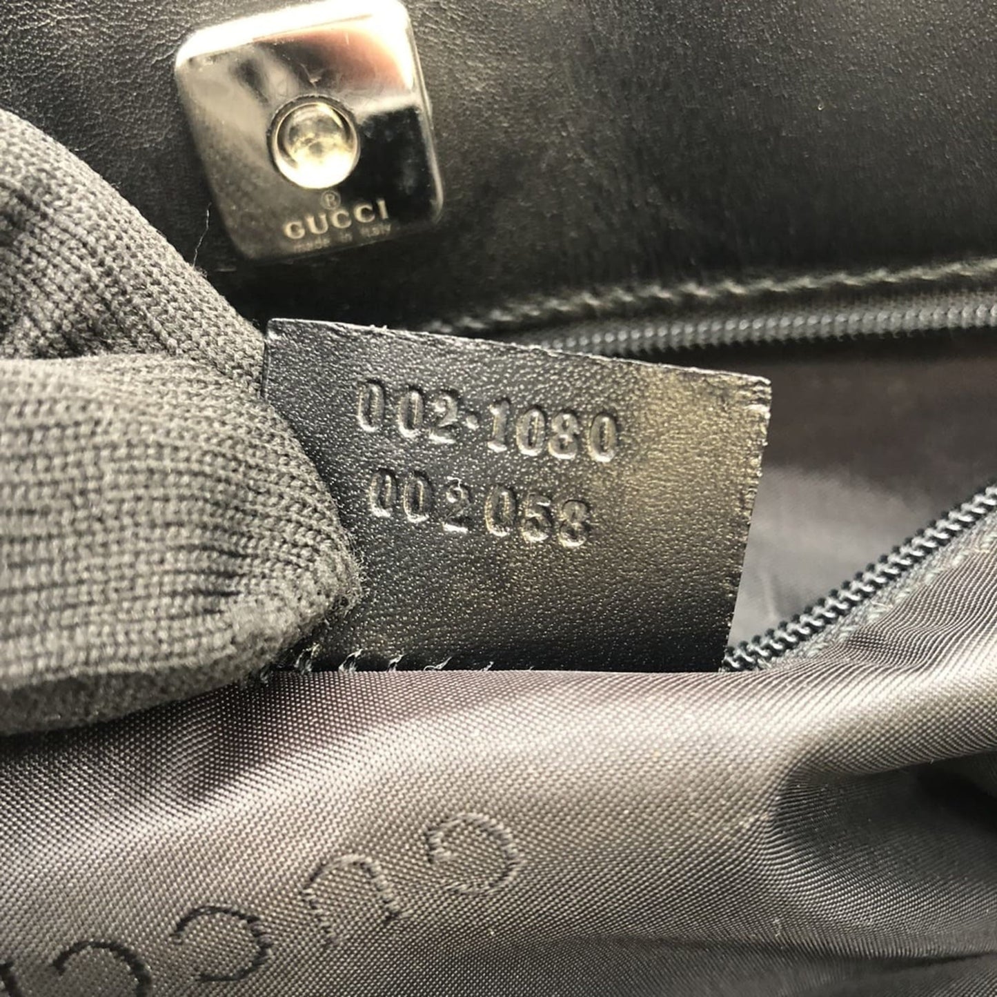 Gucci Black Nylon Leather Handbag ( )