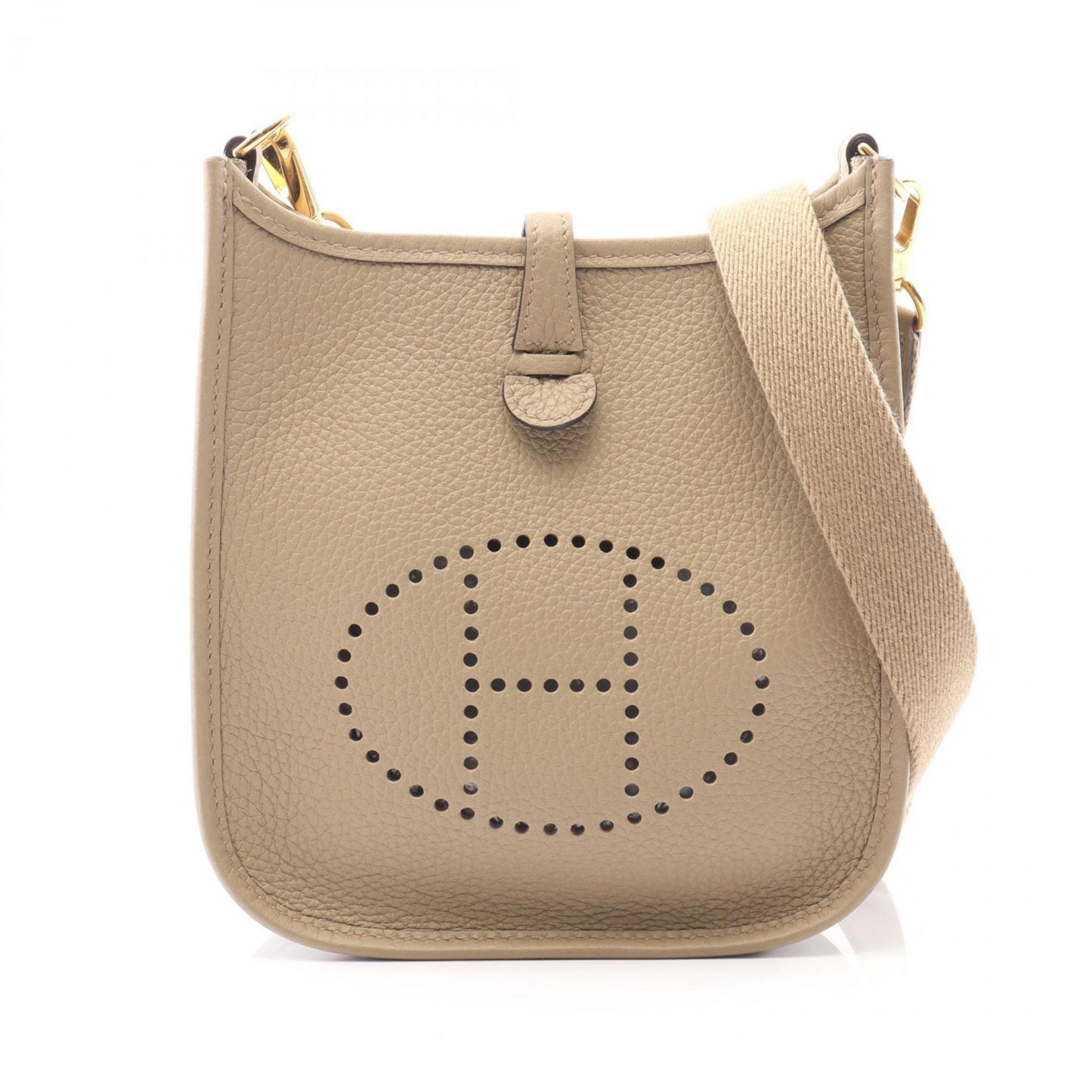Hermes Mini Beige Taurillon Clemence Leather Shoulder Bag ( )