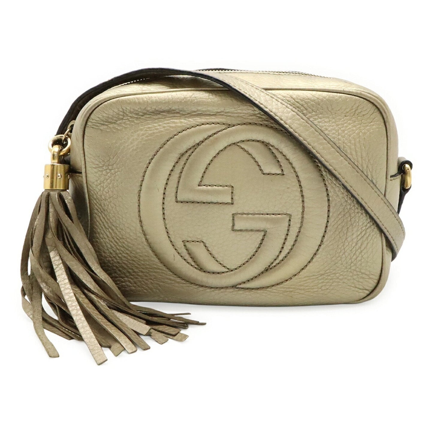 Gucci Gold Leather Pochette Shoulder Bag ( )