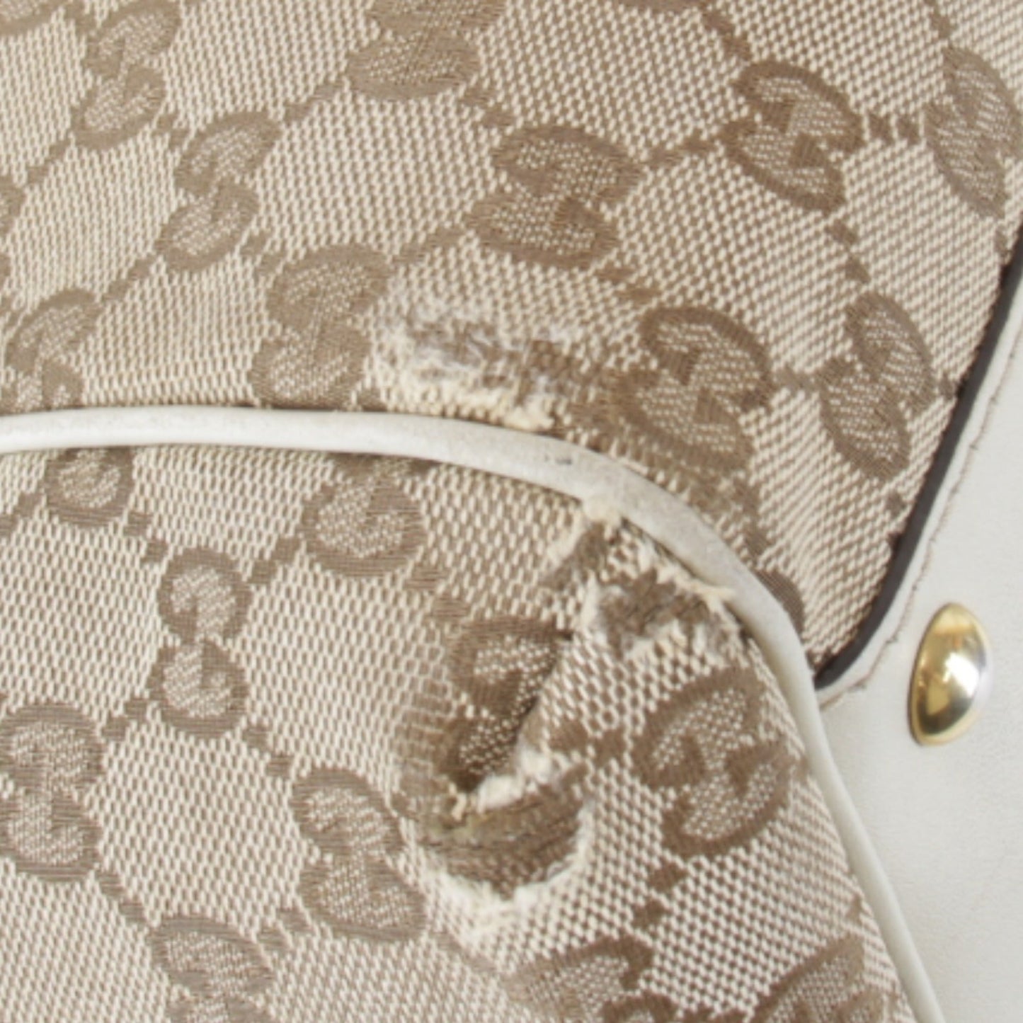 Gucci Gg Canvas Beige Gg Canvas Leather Handbag ( )