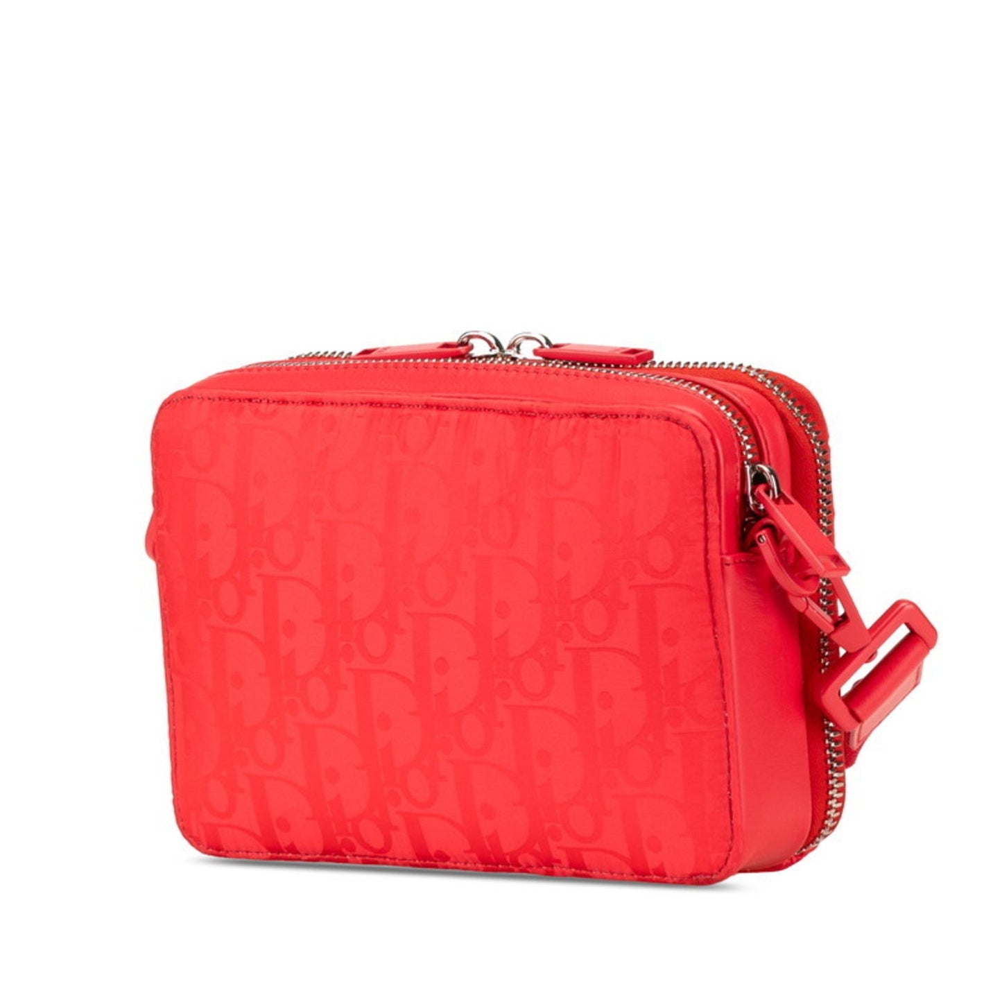 Christian Dior Red Color Nylon Leather Shoulder Bag ()