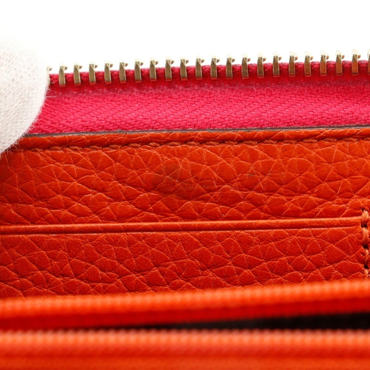 Gucci Orange Pink Leather Long Wallet (Bi-Fold) ( )