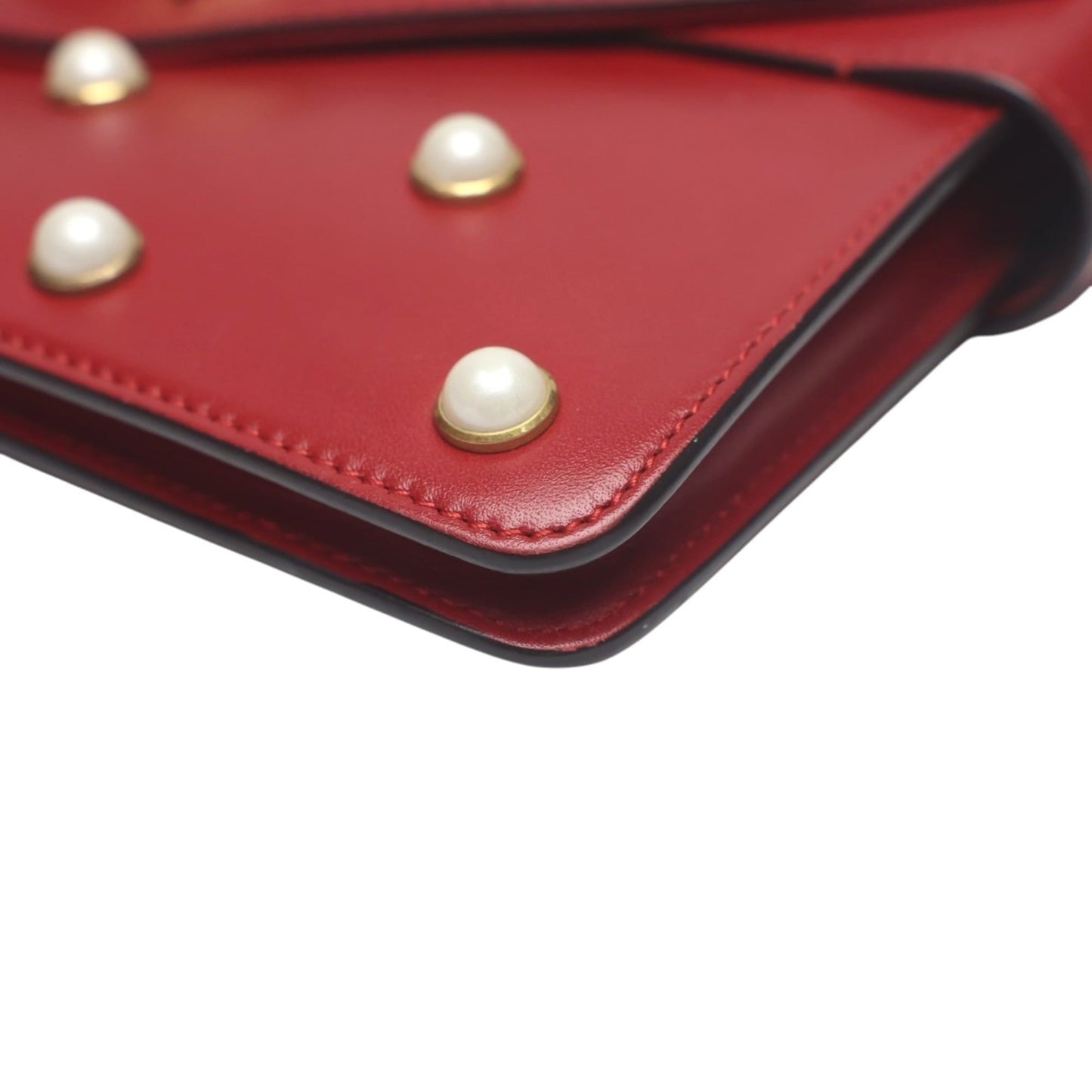Gucci Red Color Leather Handbag Shoulder Bag ( )