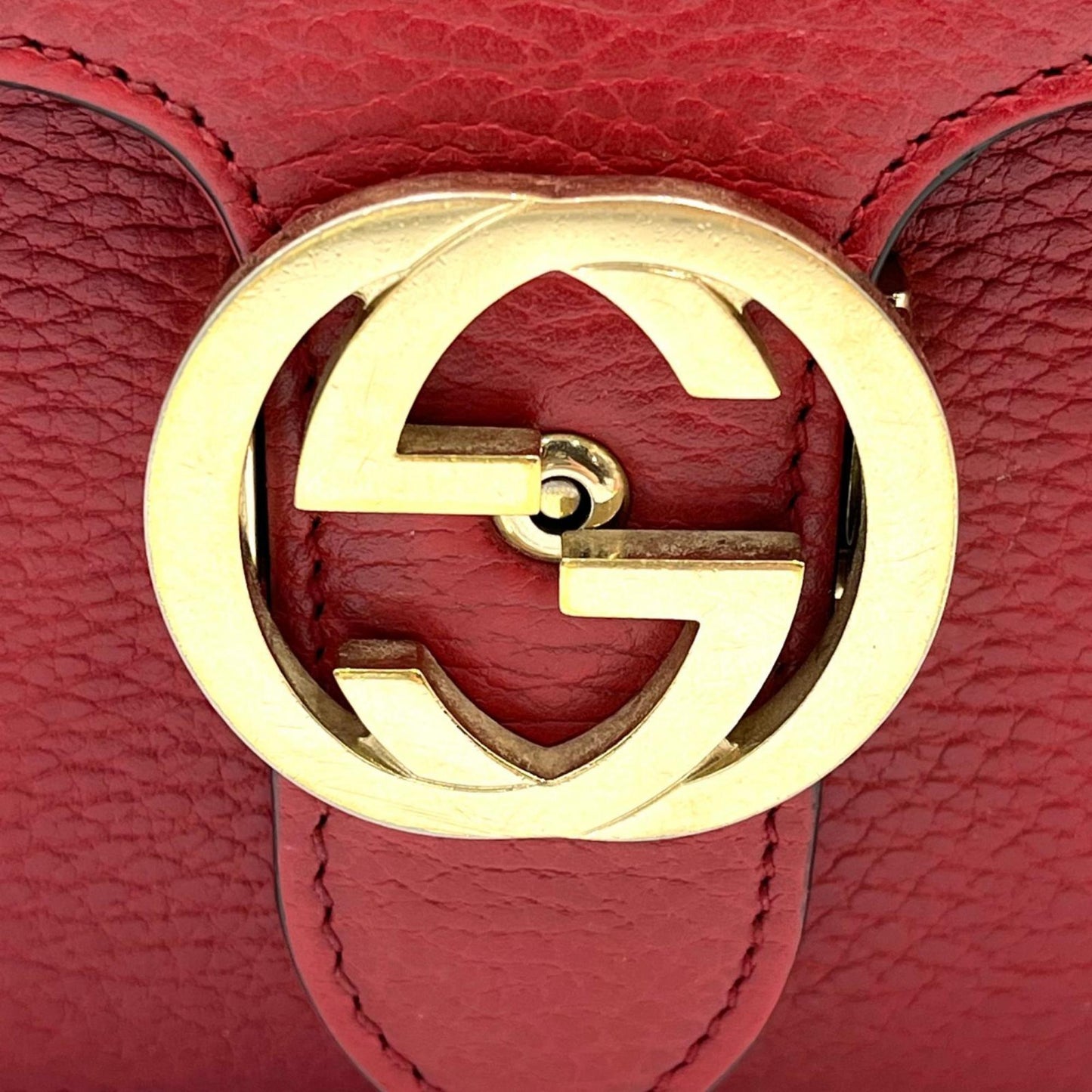 Gucci Red Color Leather Shoulder Bag ( )