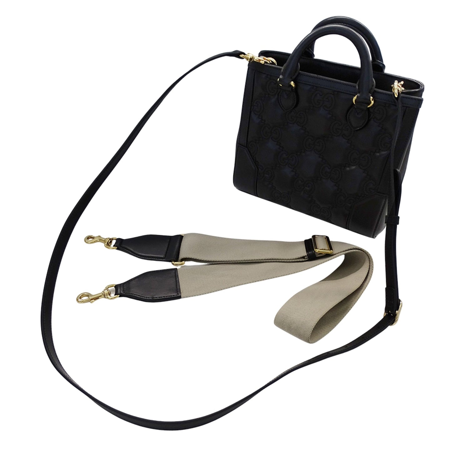Gucci Black Leather Handbag Shoulder Bag ( )