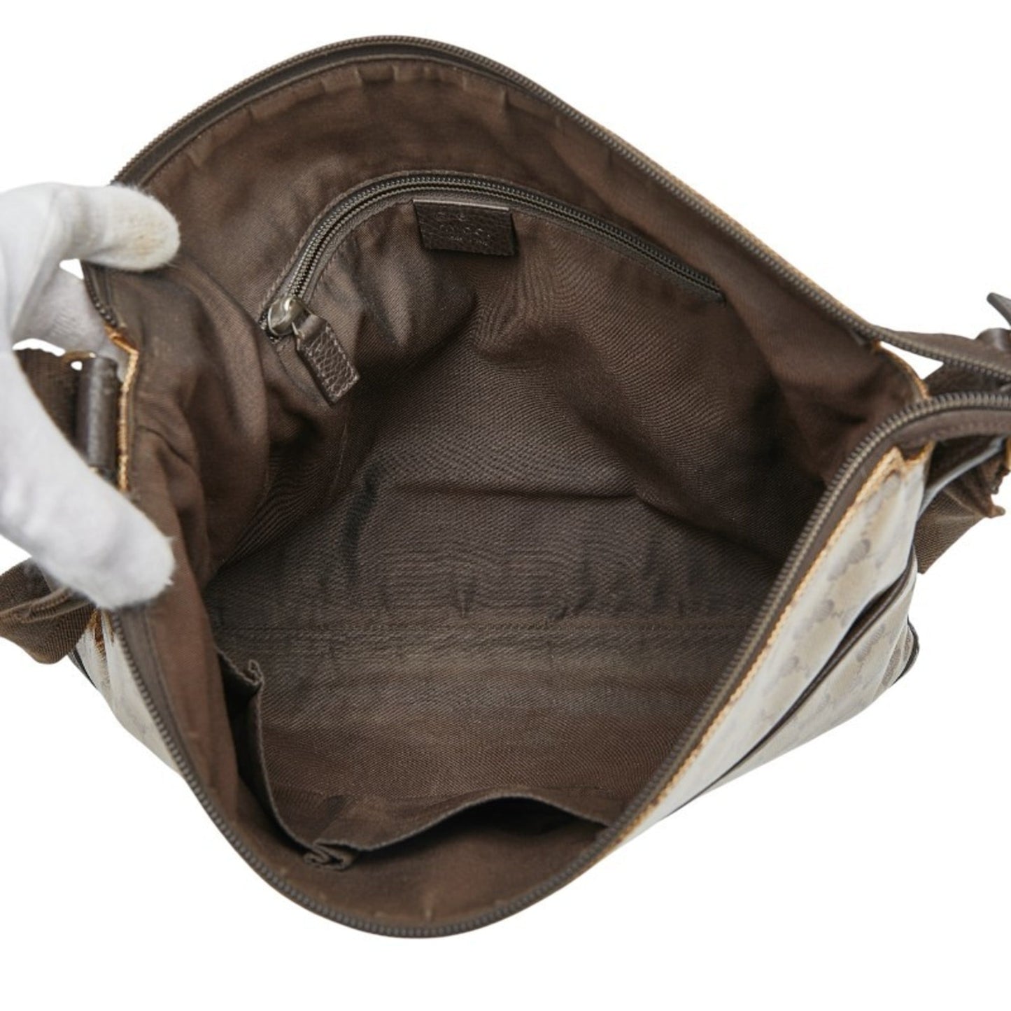 Gucci Beige Brown Pvc Leather Shoulder Bag ( )