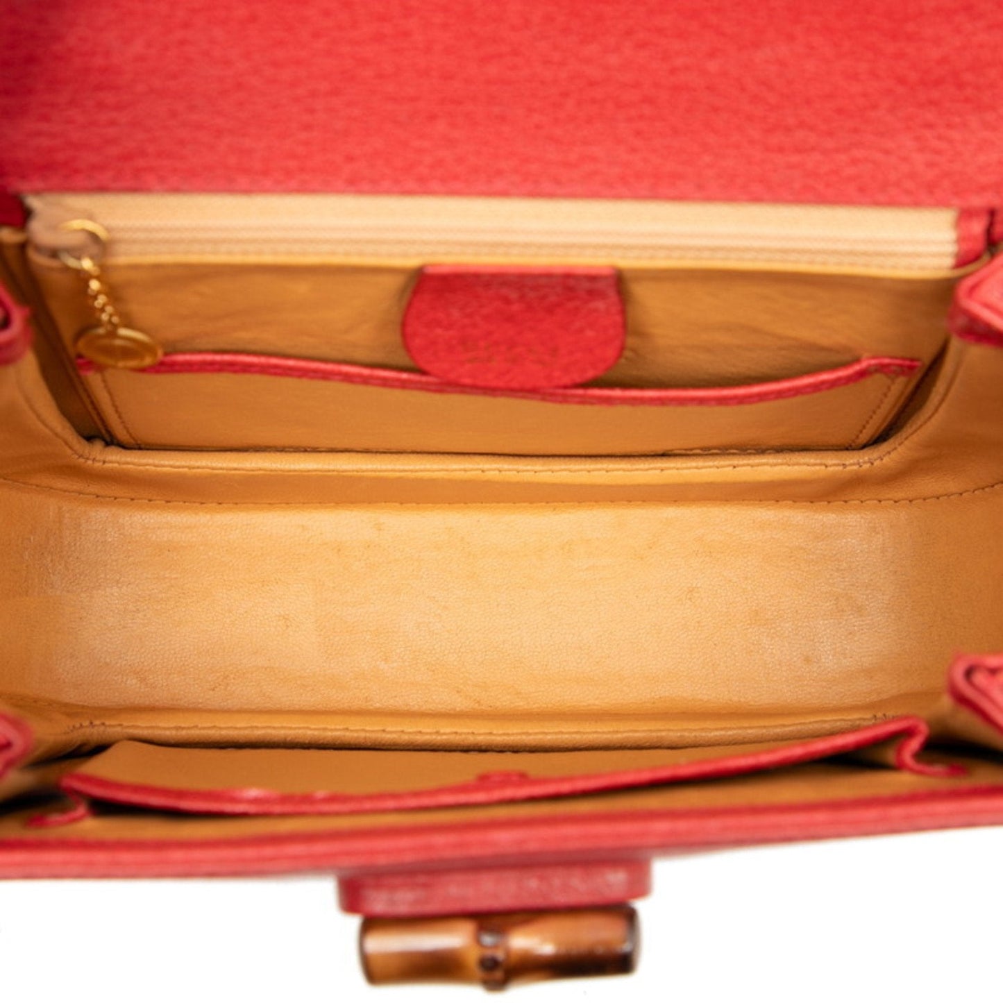 Gucci Red Color Leather Handbag Shoulder Bag ( )