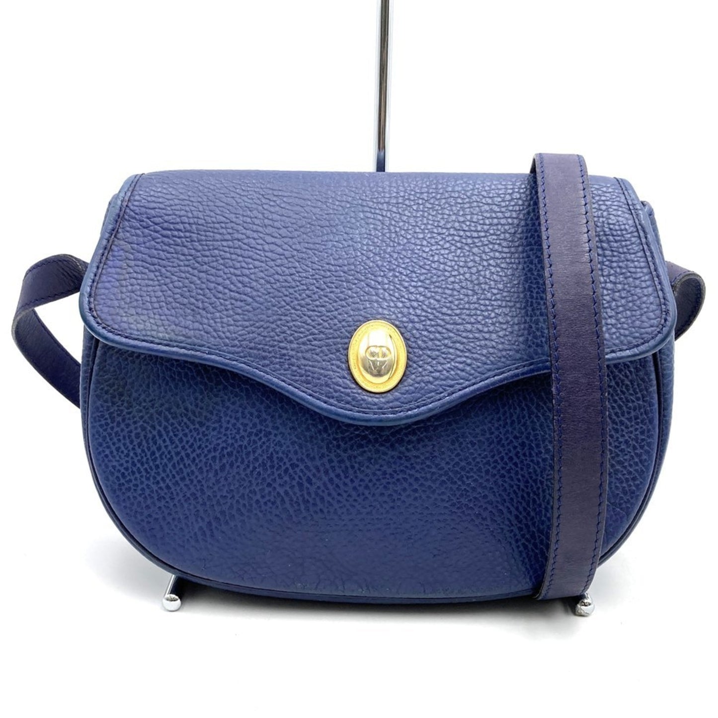 Christian Dior Navy Leather Shoulder Bag ()