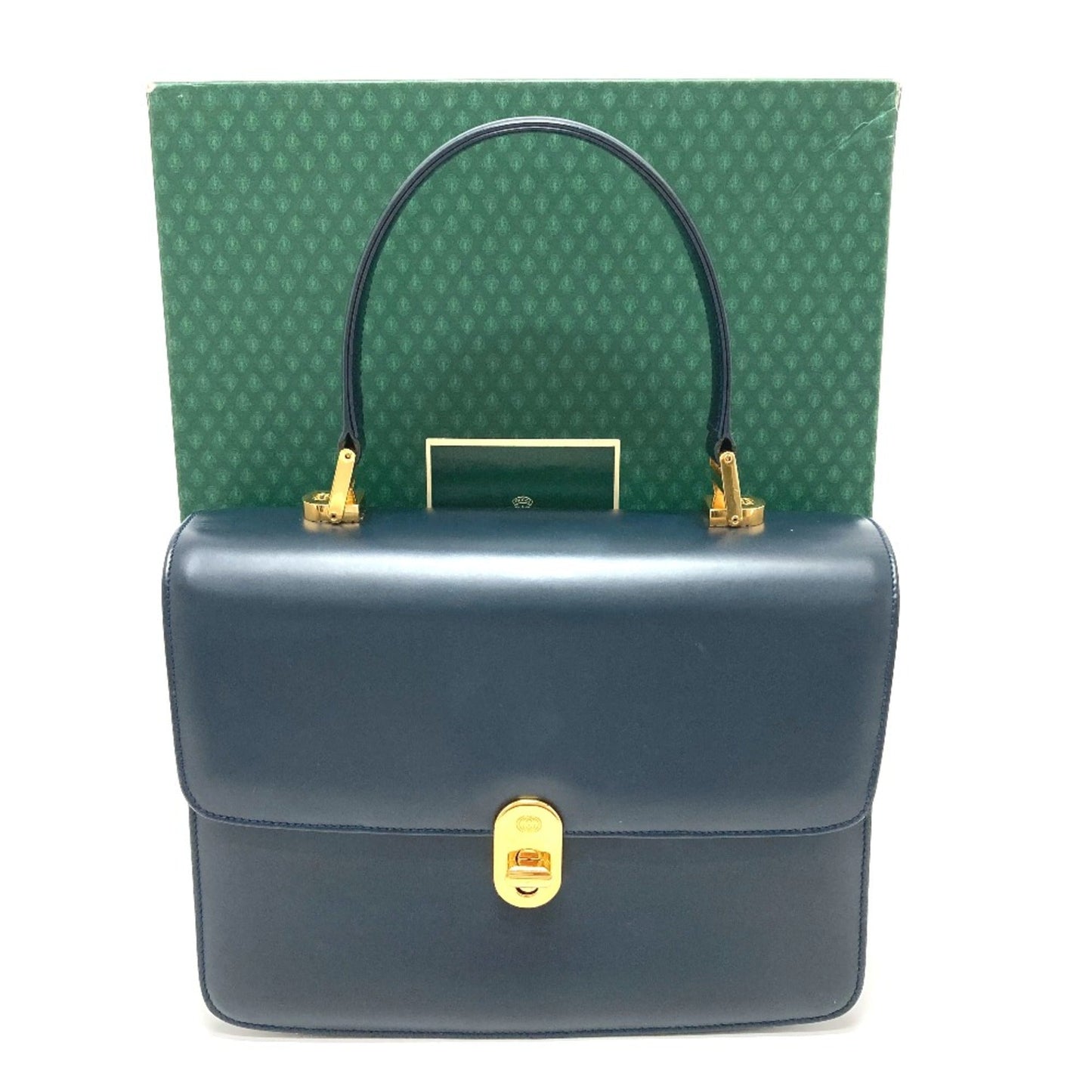 Gucci Navy Leather Handbag ( )