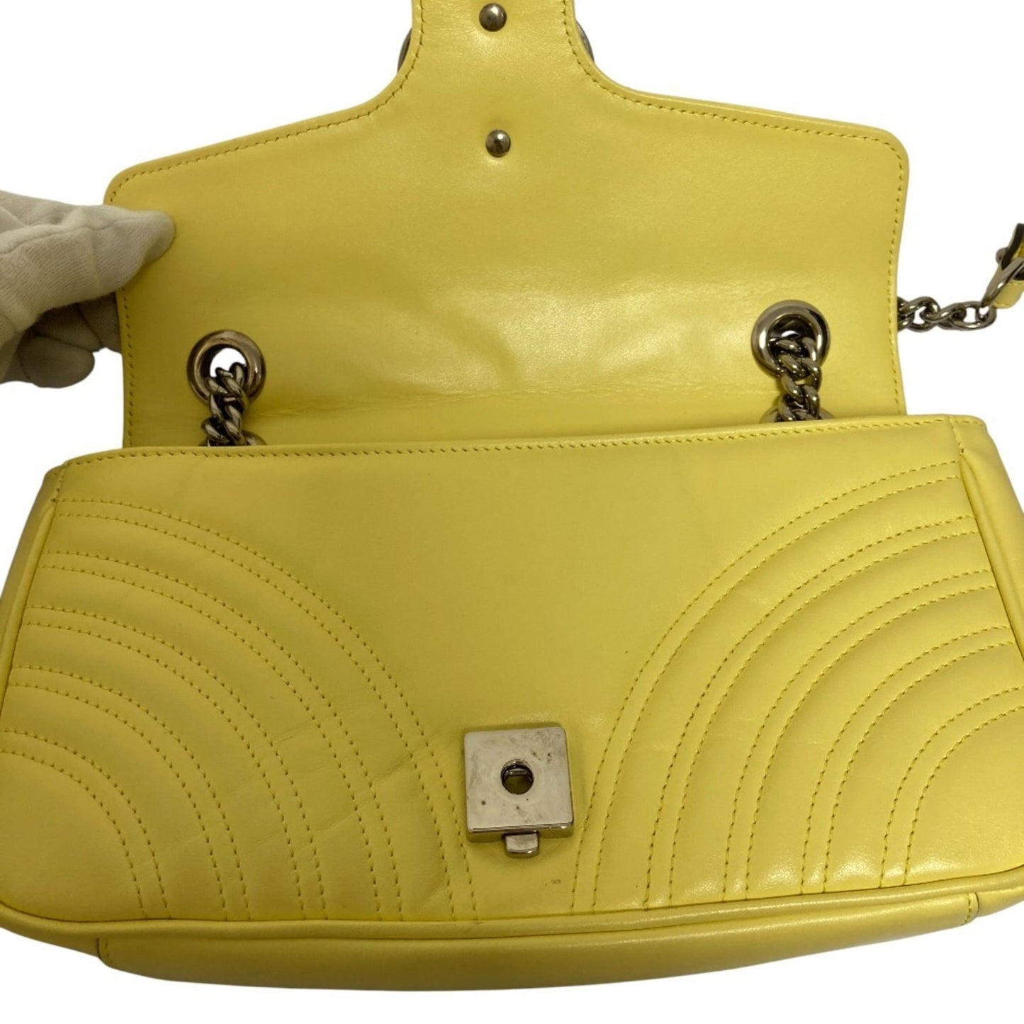 Gucci Yellow Quilting Leather Shoulder Bag ( )