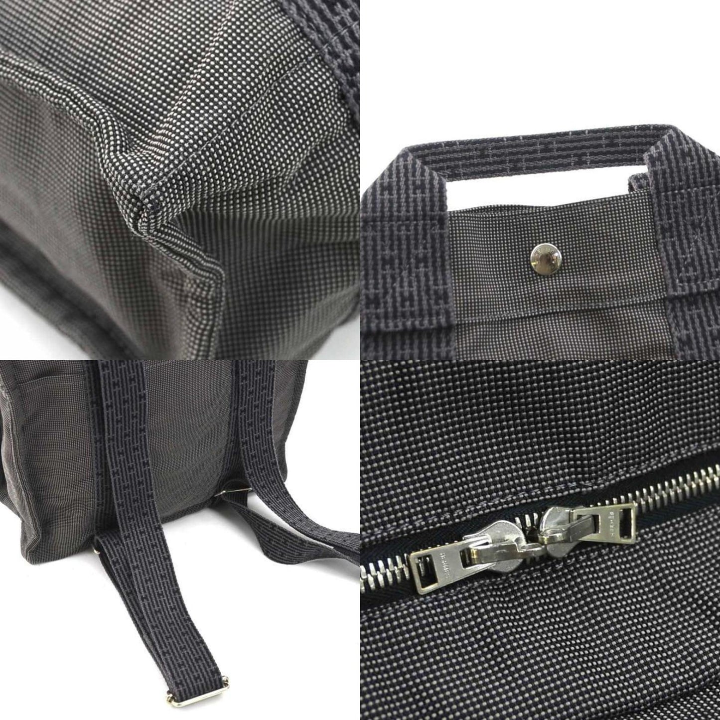 Hermes Dark Gray Canvas Backpack ( )