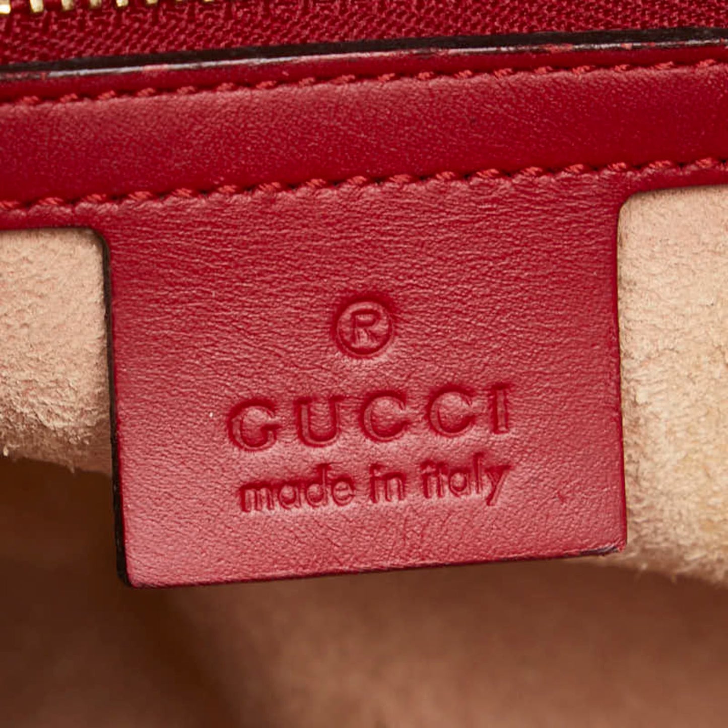 Gucci Red Color Leather Handbag Shoulder Bag ( )