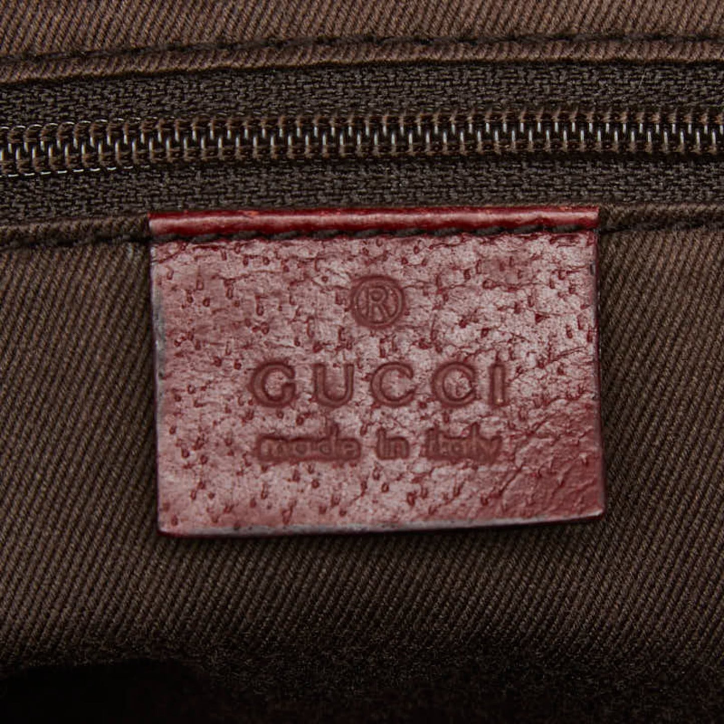 Gucci Beige Red Color Canvas Leather Handbag Tote Bag ( )