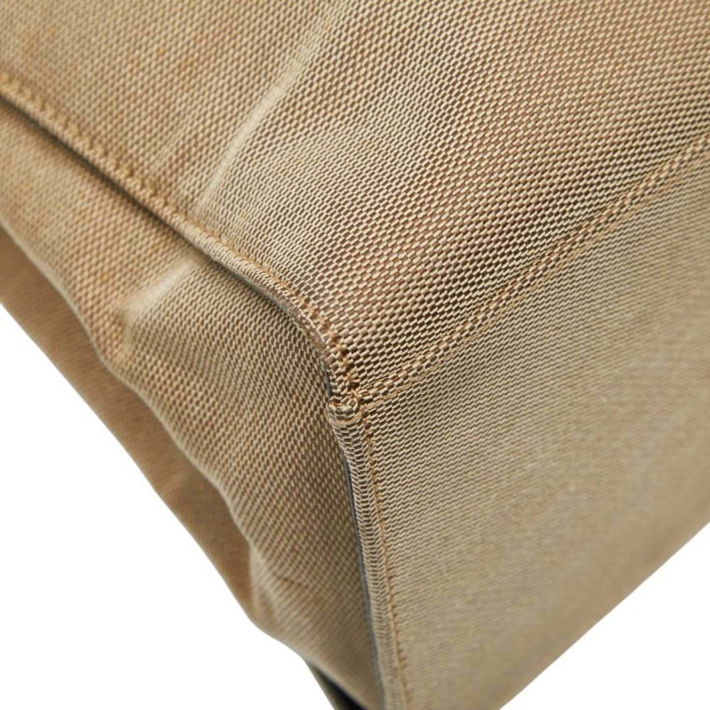 Gucci Bamboo Beige Black Canvas Handbag Tote Bag ( )
