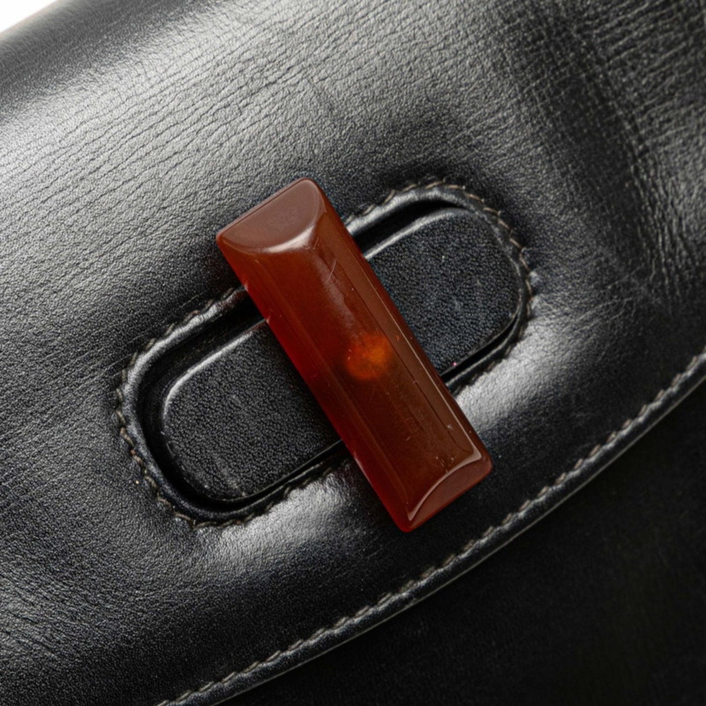Gucci Black Brown Leather Plastic Handbag ( )