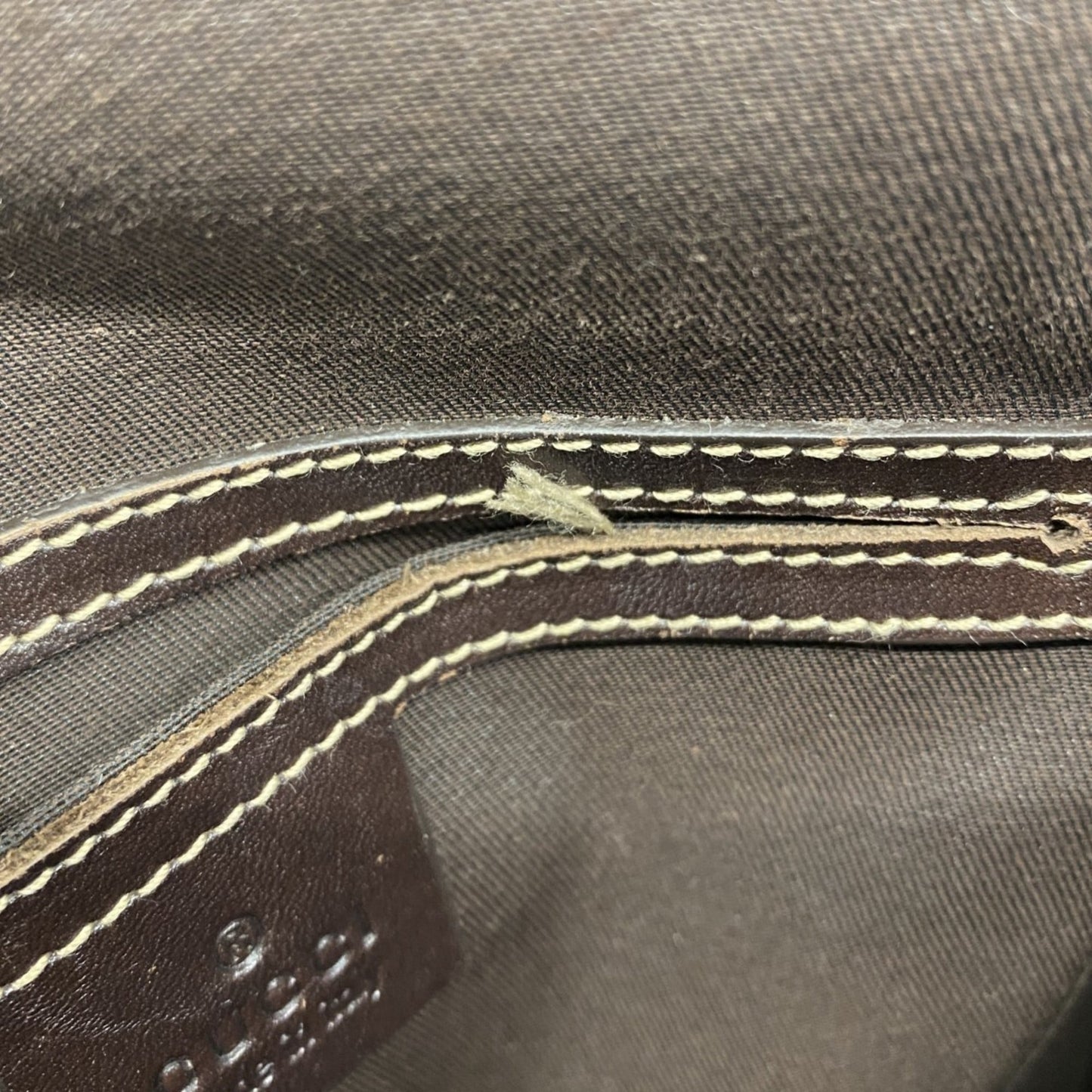 Gucci Beige Brown Pvc Shoulder Bag ( )