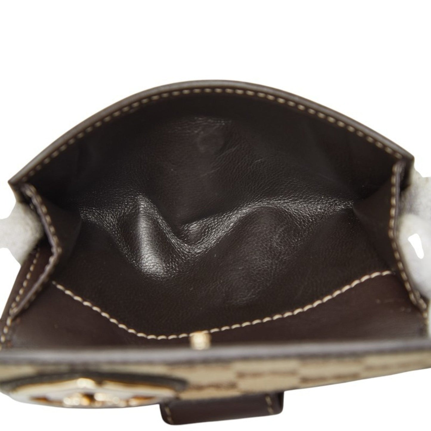Gucci Beige Brown Canvas Leather Wallet (Bi-Fold) ( )