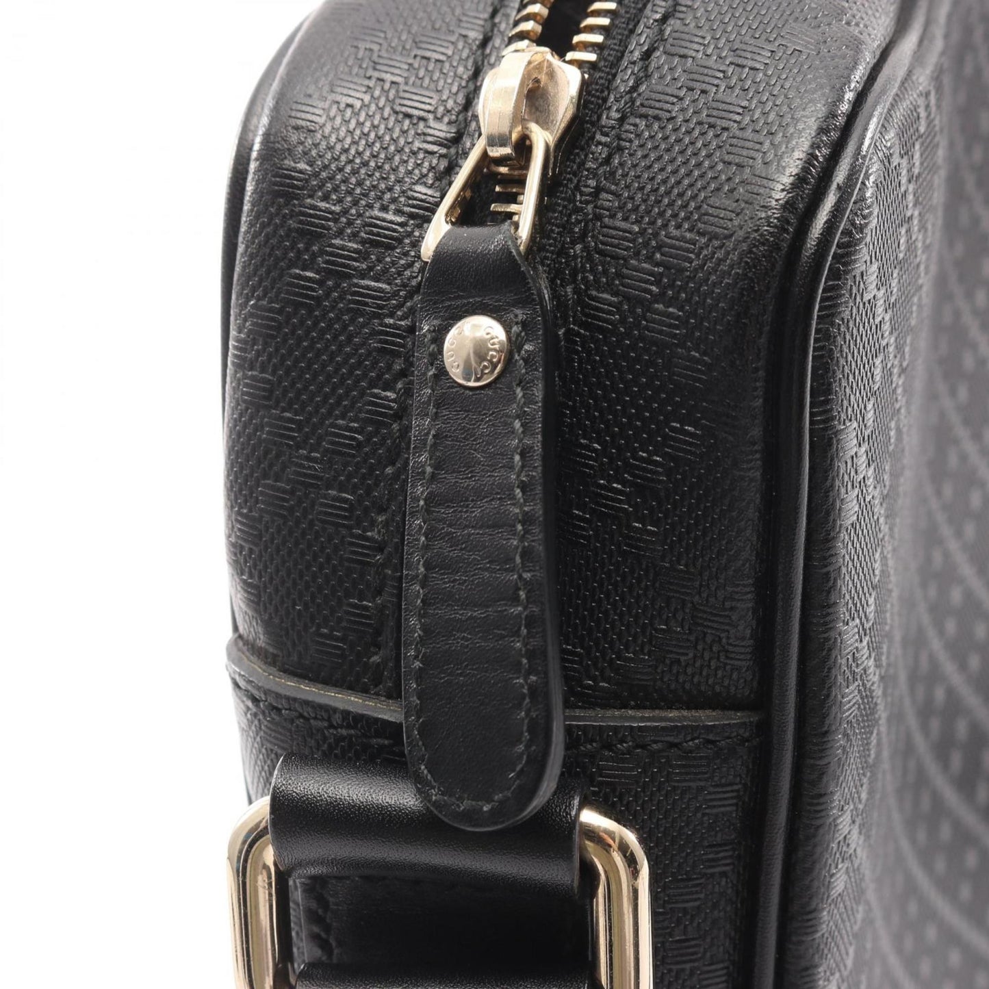 Gucci Black Coated Canvas Leather Shoulder Bag ( )