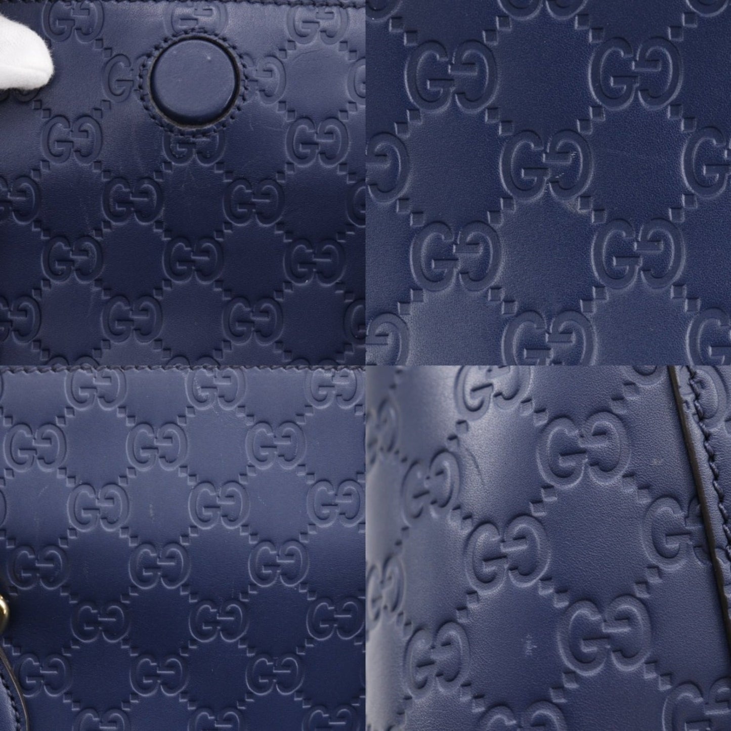 Gucci Navy Leather Handbag ( )