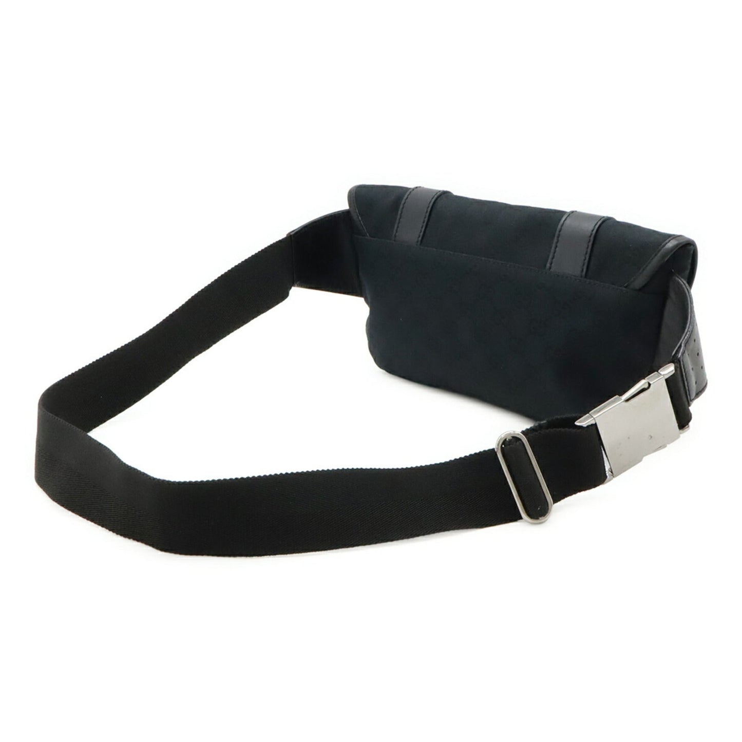 Gucci Black Gg Canvas Leather Pouch Sling Bag ( )